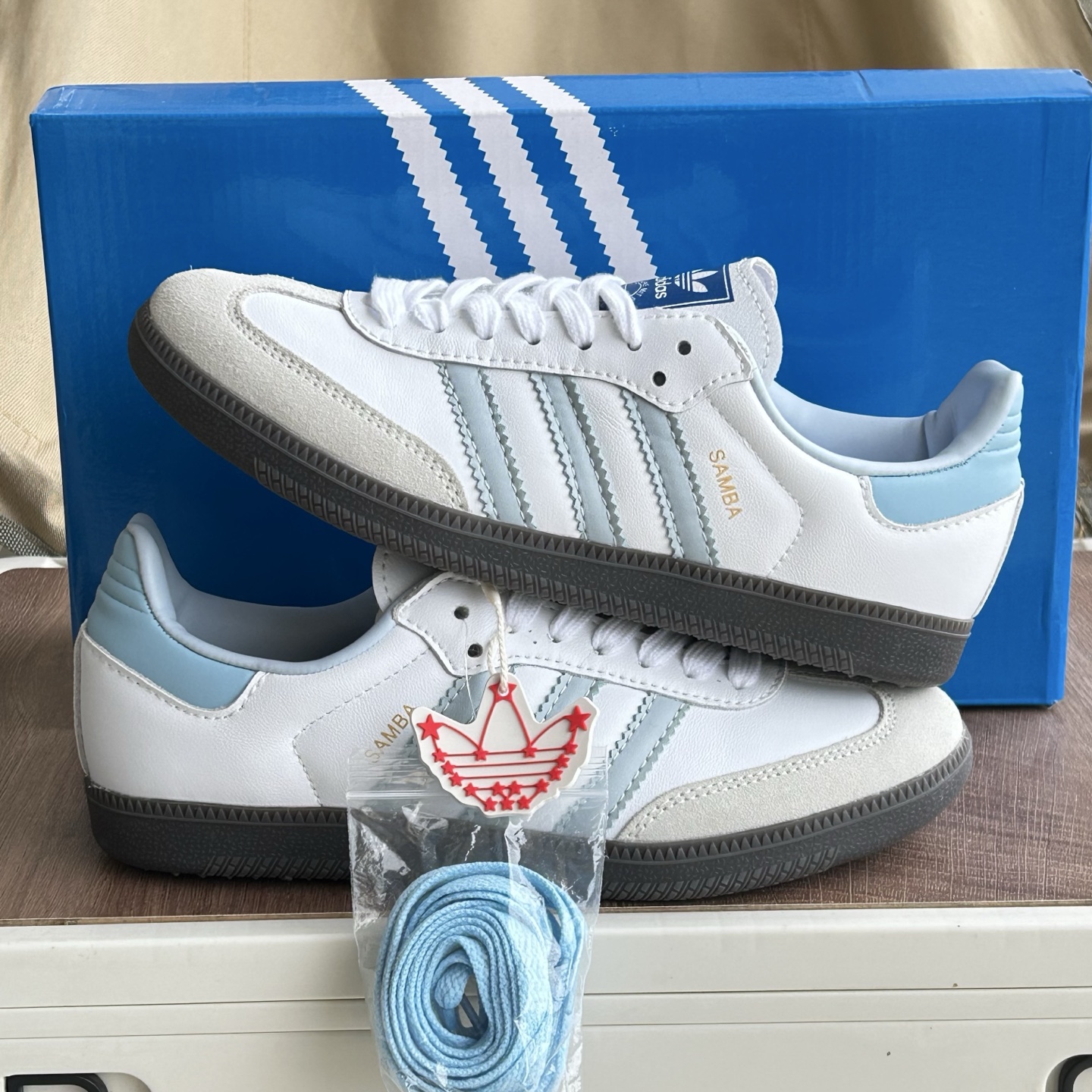 Adidas Samba ID2055 White Blue Sneakers