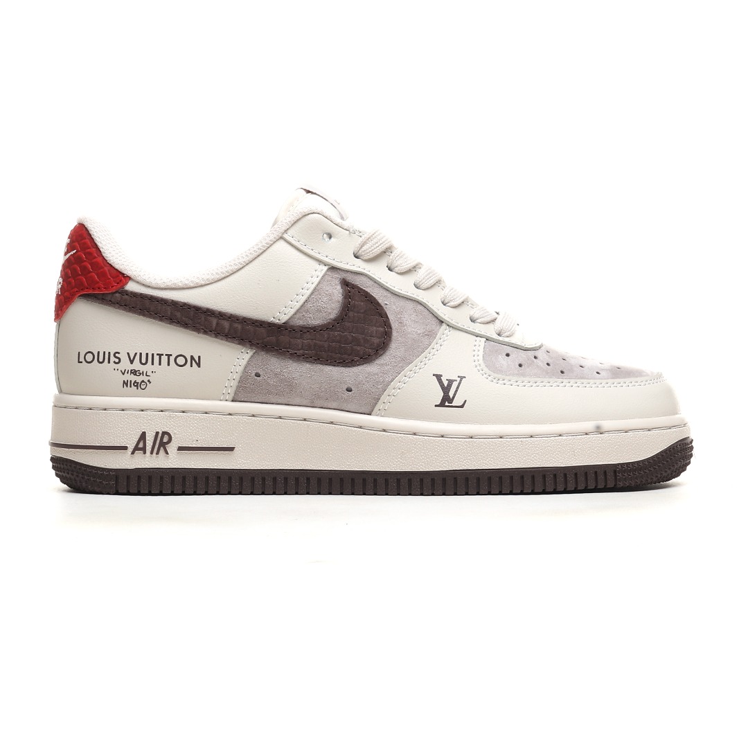 Louis Vuitton x Nike AF1 Low Beige Red