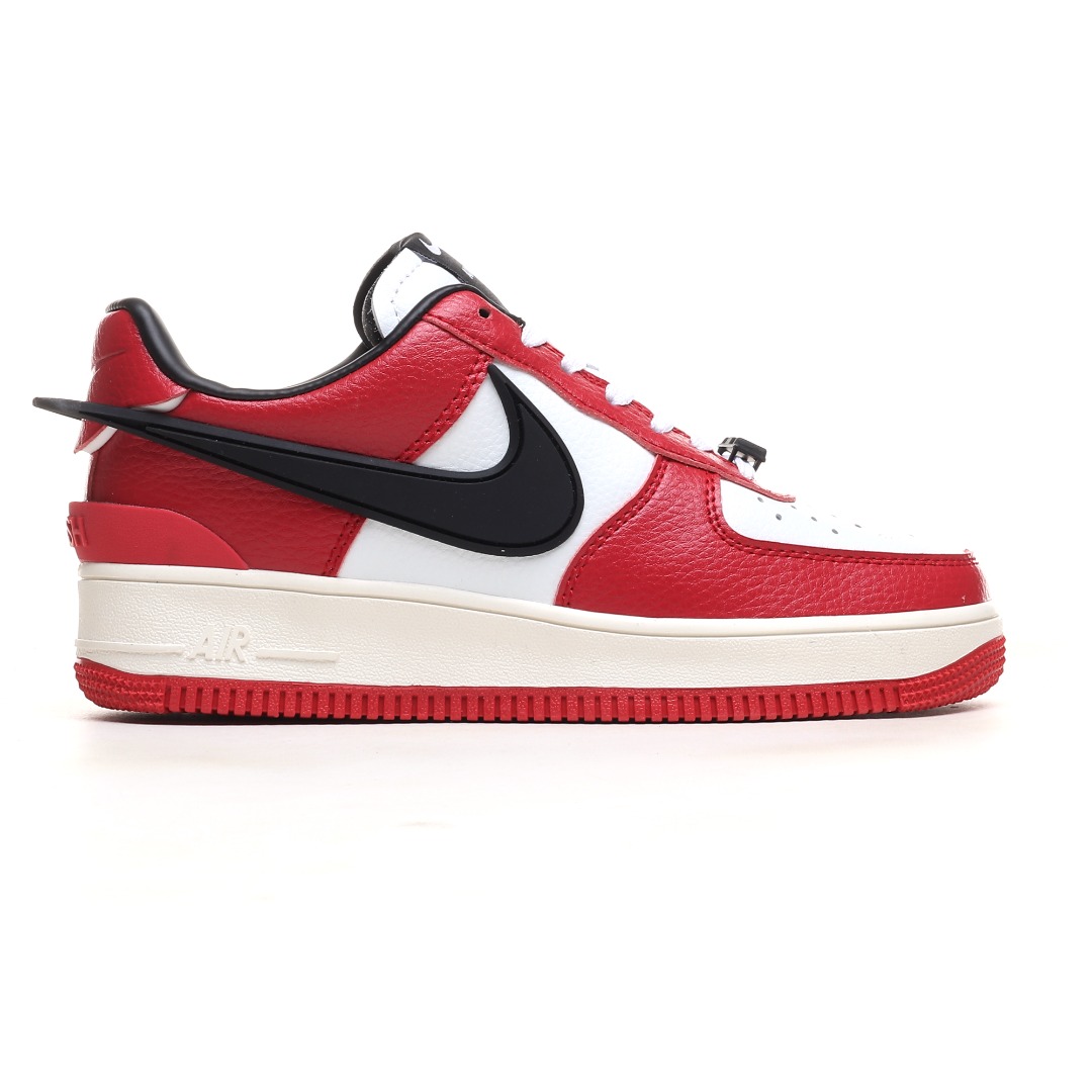 Nike x AMBUSH Air Force 1 Low Leather Sneakers Red/White/Black