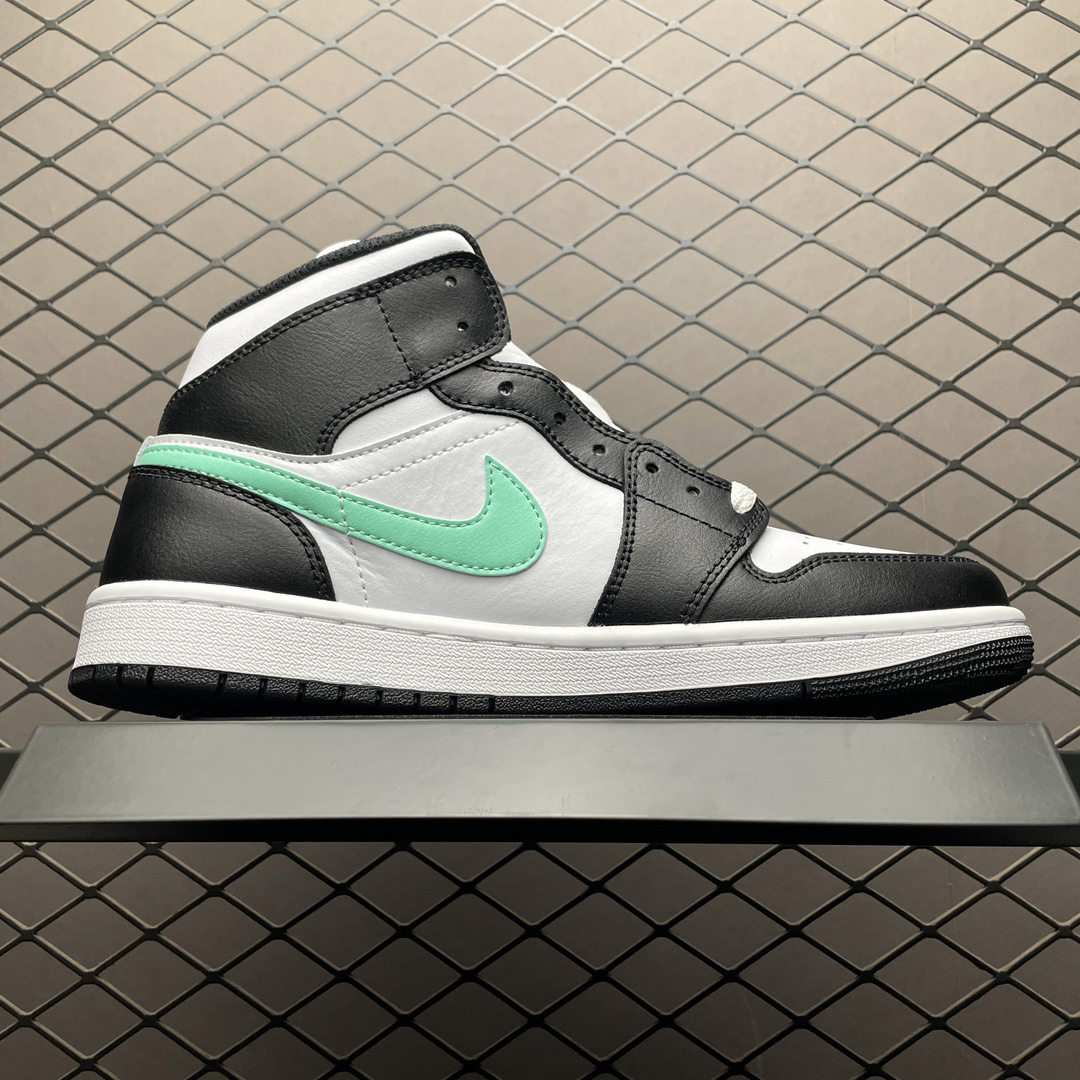 Jordan Air Jordan 1 Mid DQ8426-103 Sneakers Black/White/Mint Green