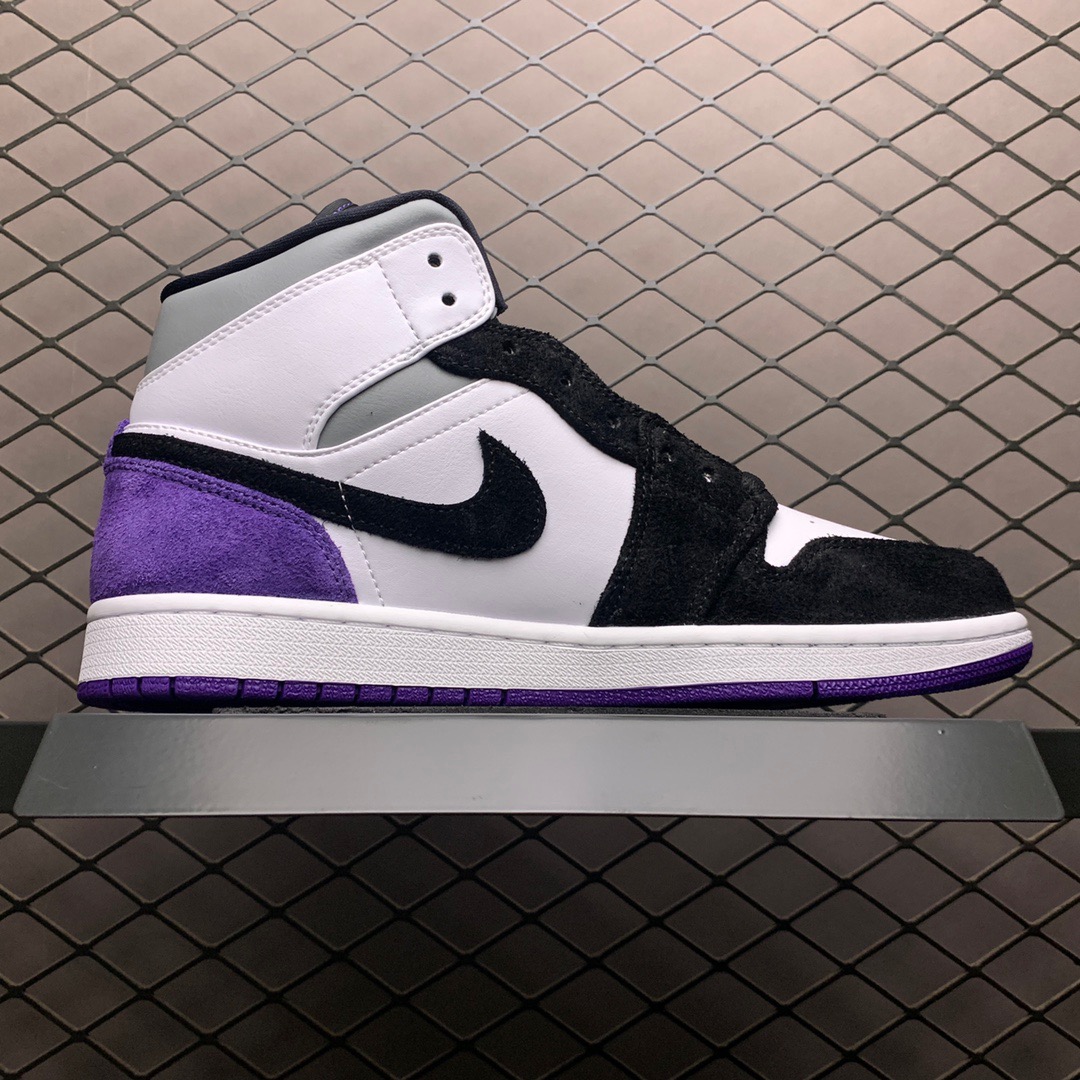 Jordan 1 Mid Purple Suede Sneakers Purple