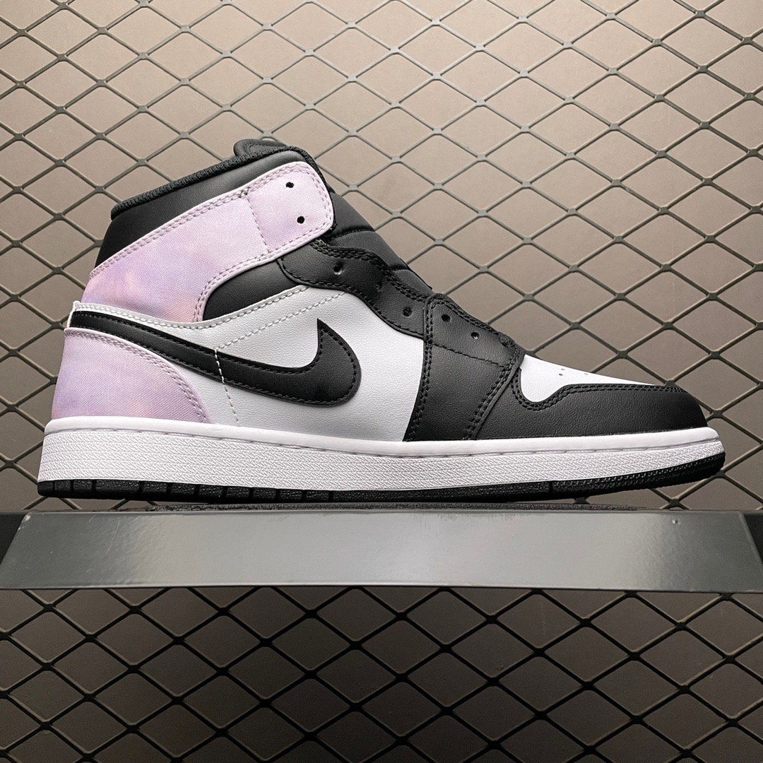 Jordan Air Jordan 1 Mid Black White Purple