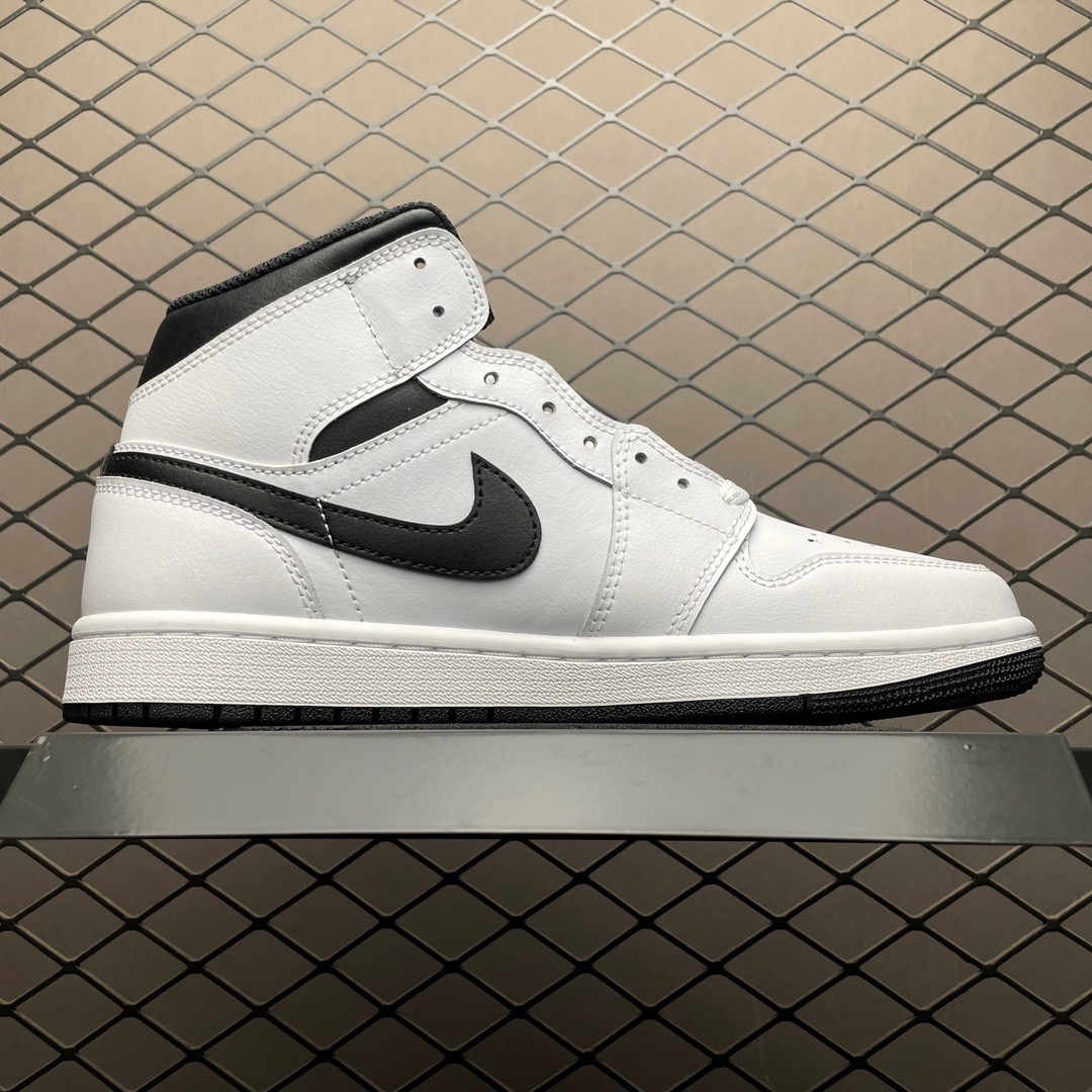 Jordan Air Jordan 1 Mid Leather Sneakers White/Black