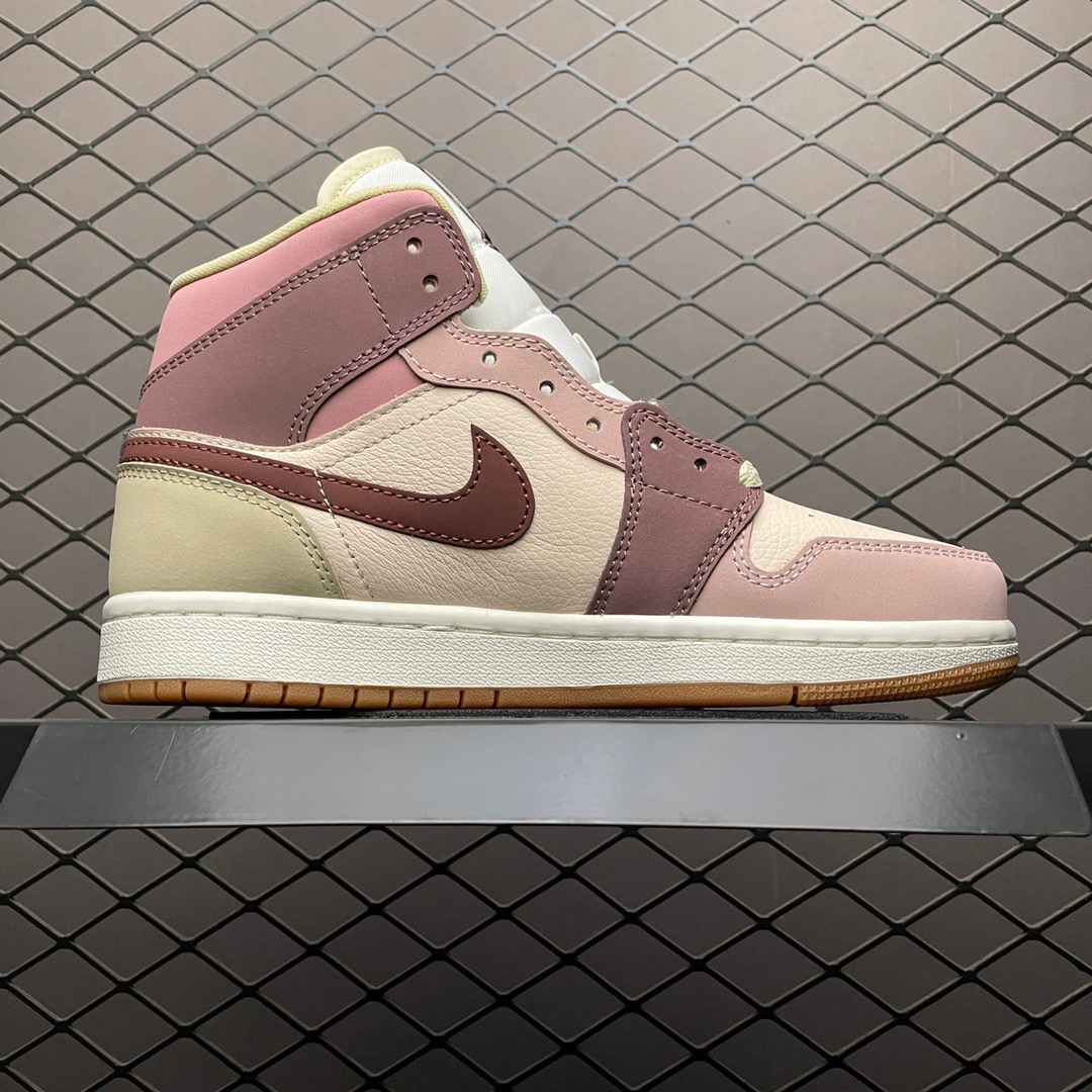 Jordan Air Jordan 1 Mid Pink Suede Sneakers Pink