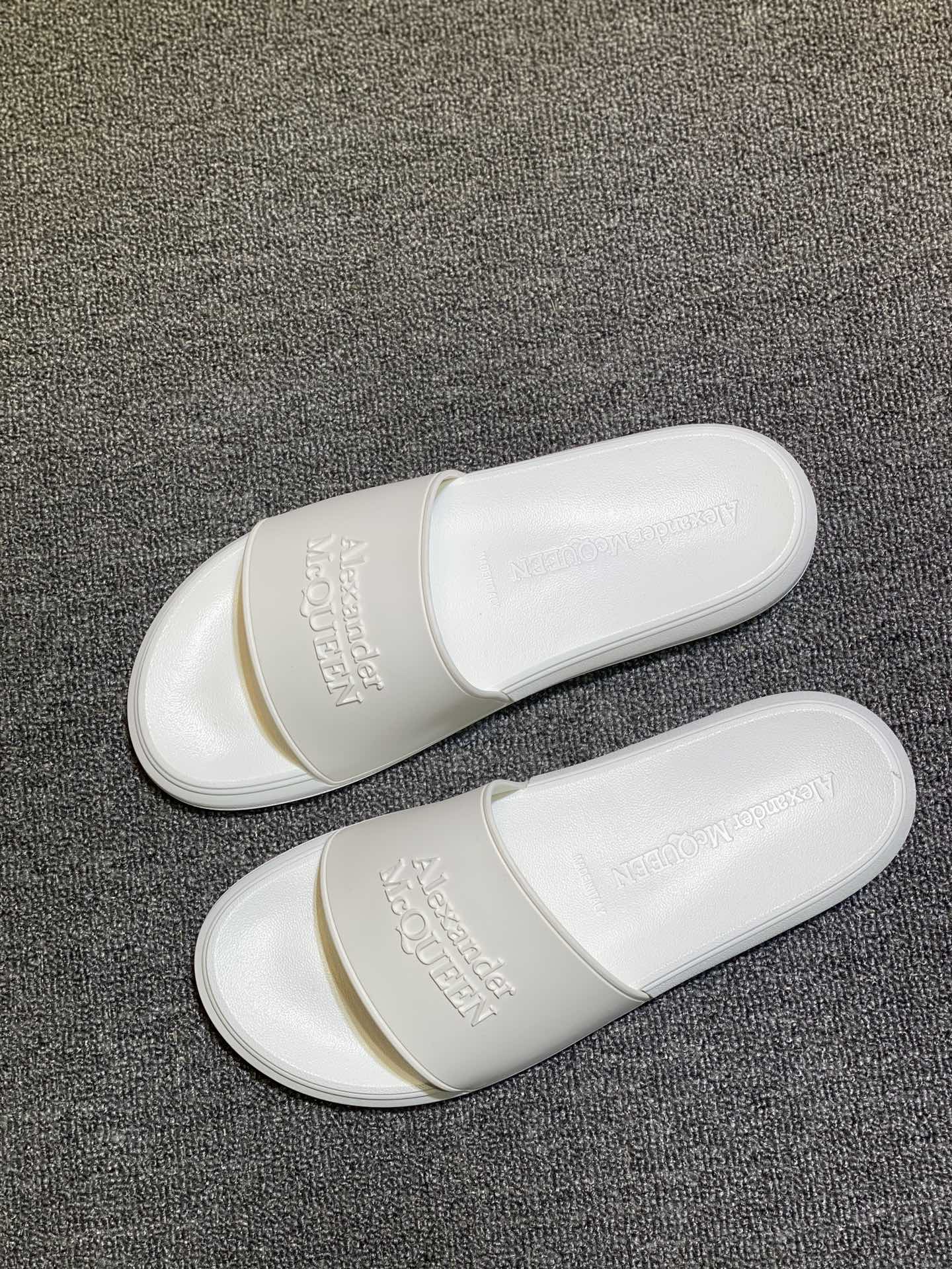 Alexander McQueen Logo Slides White
