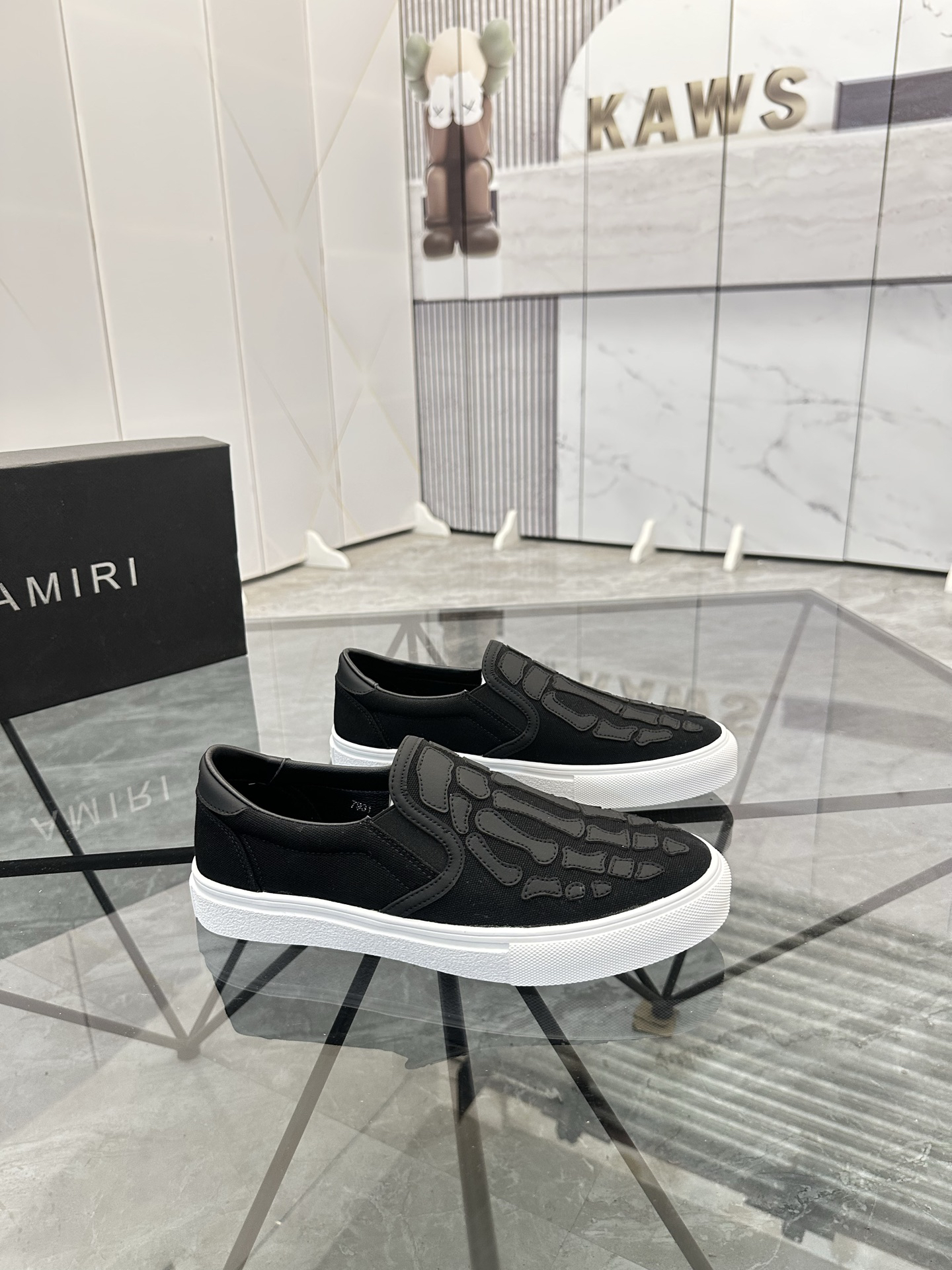 Amiri Skeleton Slip-On Sneakers Black