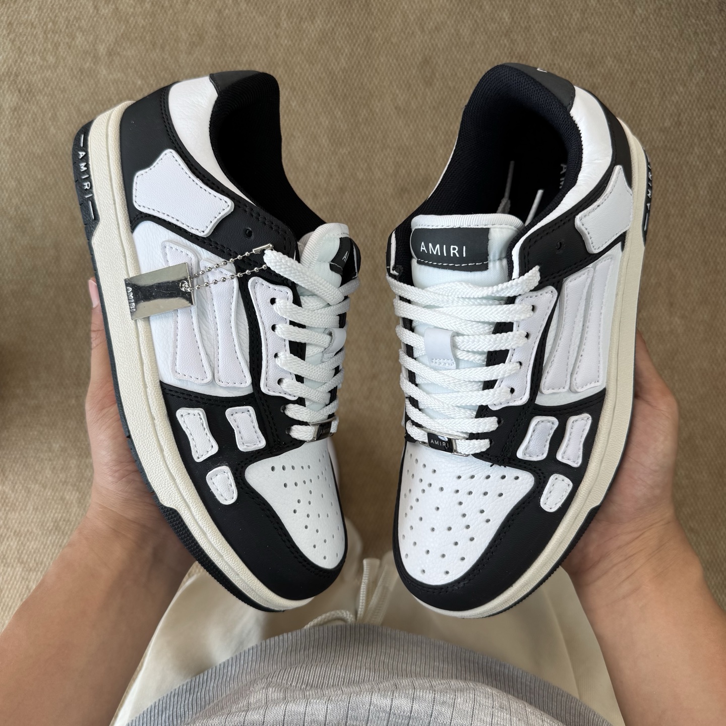 AMIRI Skel Top Low Bone Sneakers Black/White