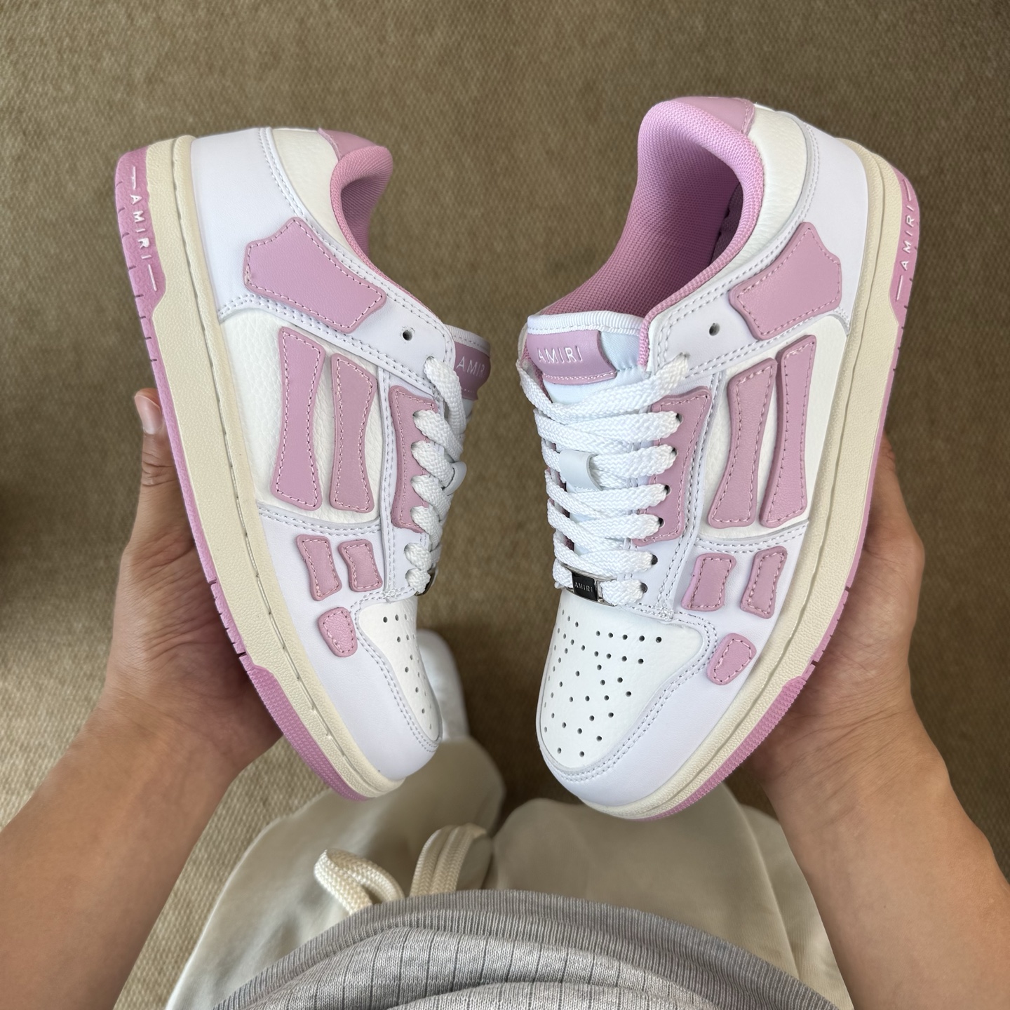 AMIRI Skel Top Low Sneakers Pink/White