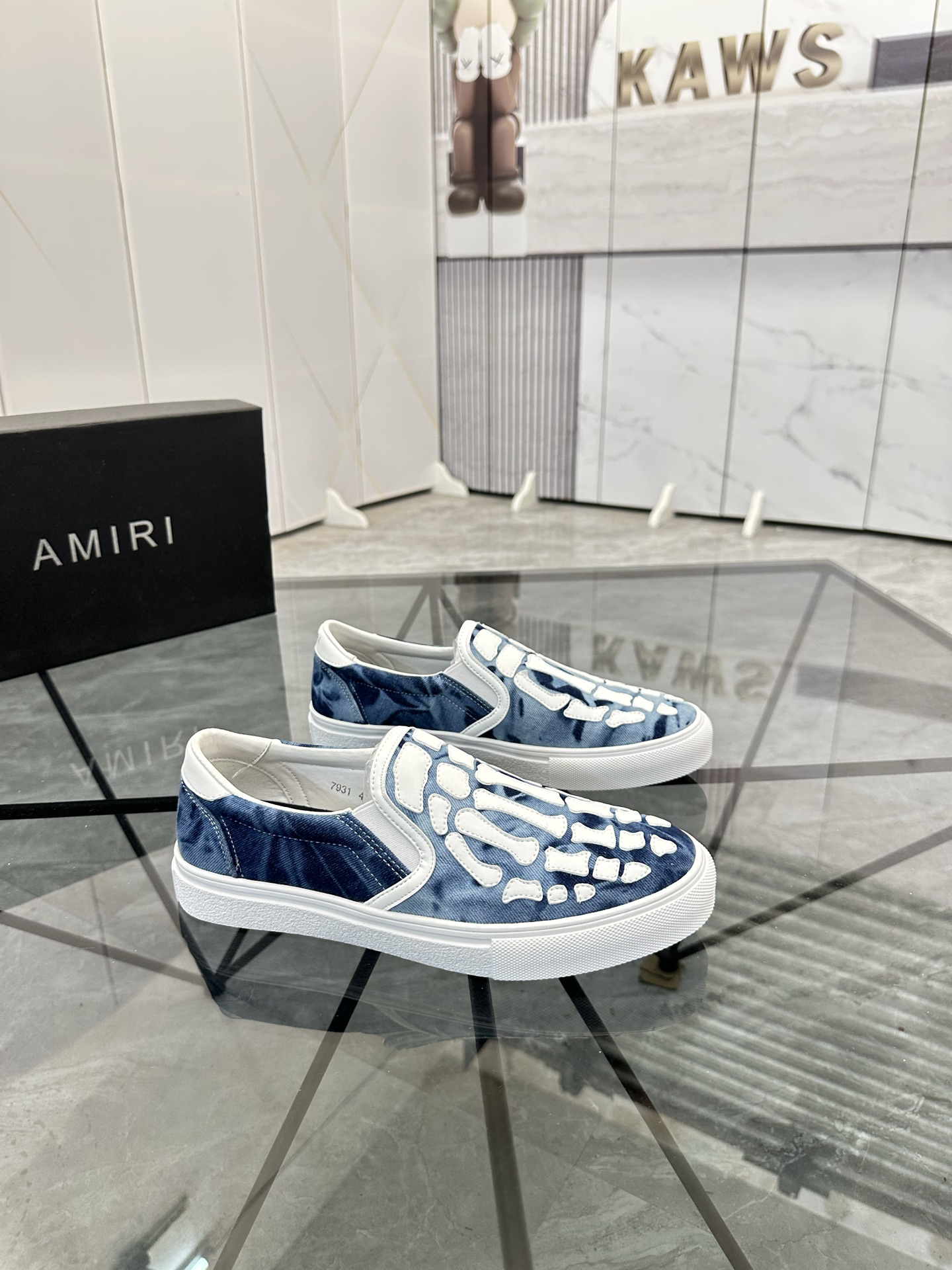 AMIRI Skeleton Slip-On Sneakers Blue
