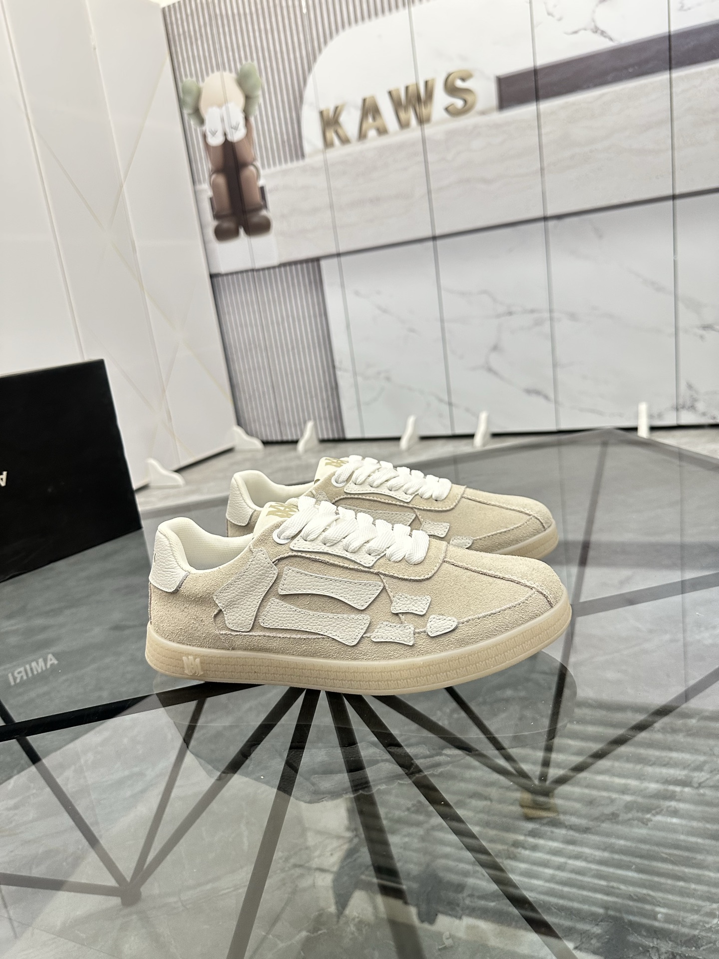 Amiri Low-Top Suede Sneakers Beige