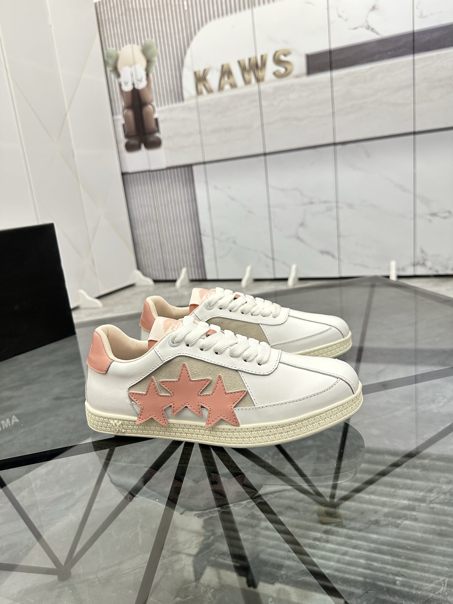 Amiri Star Low-Top Sneakers White Pink