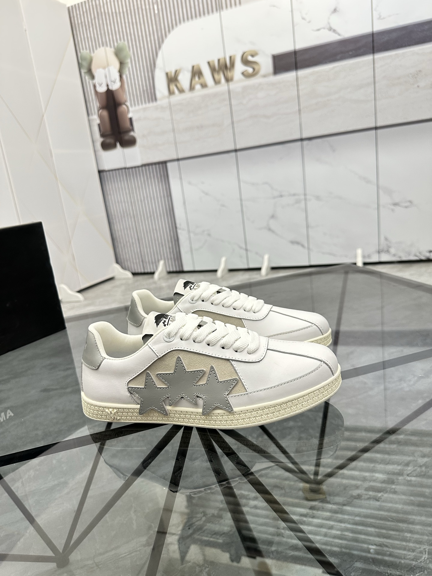 Amiri Star Panel Low-Top Sneakers White/Grey