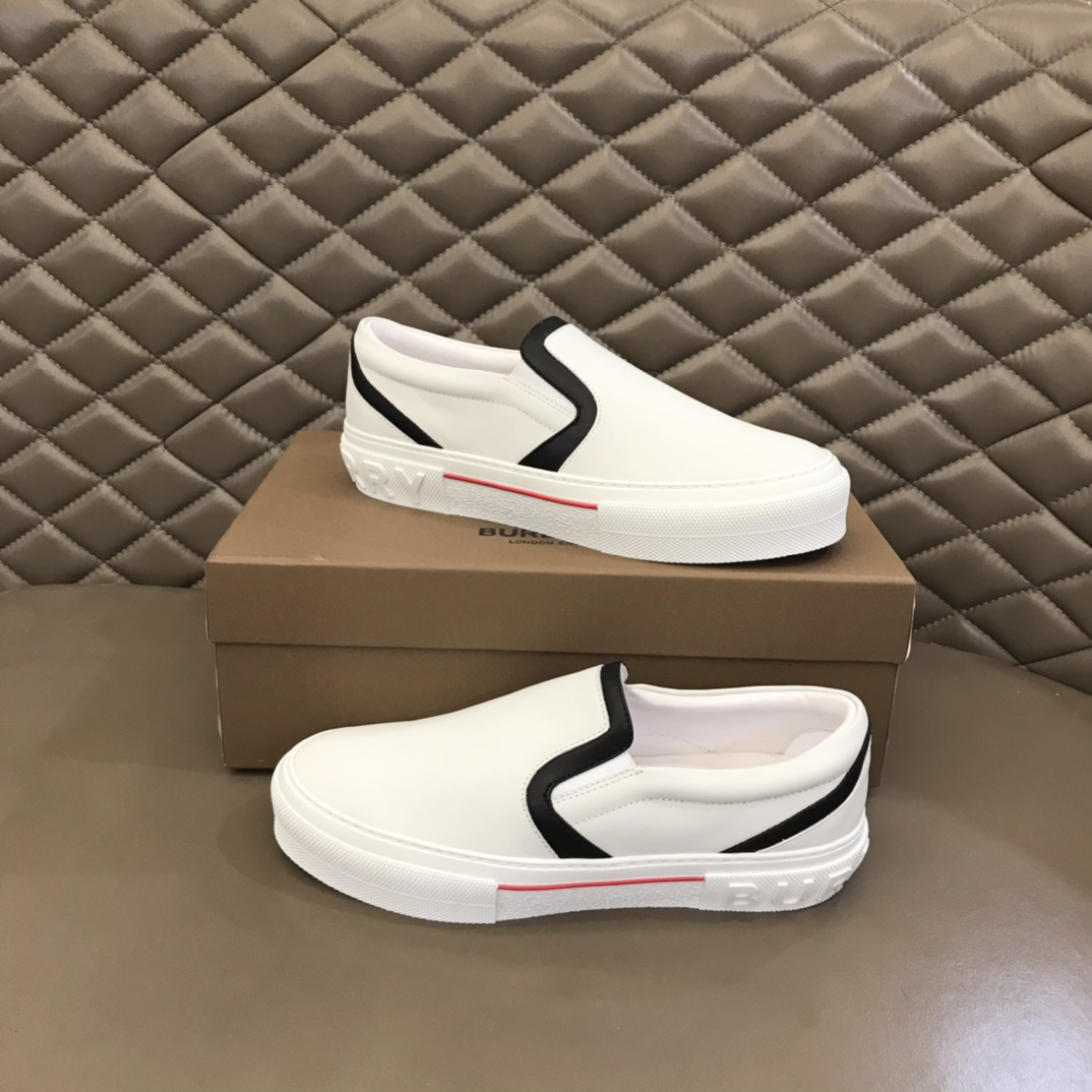 Burberry Leather Slip-On Sneaker White/Black