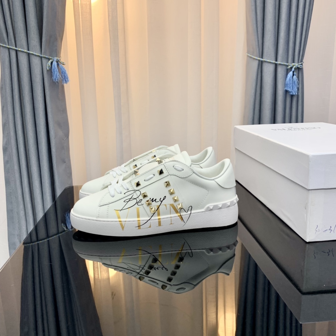 Valentino VLTN Stud Lace-Up Sneakers White