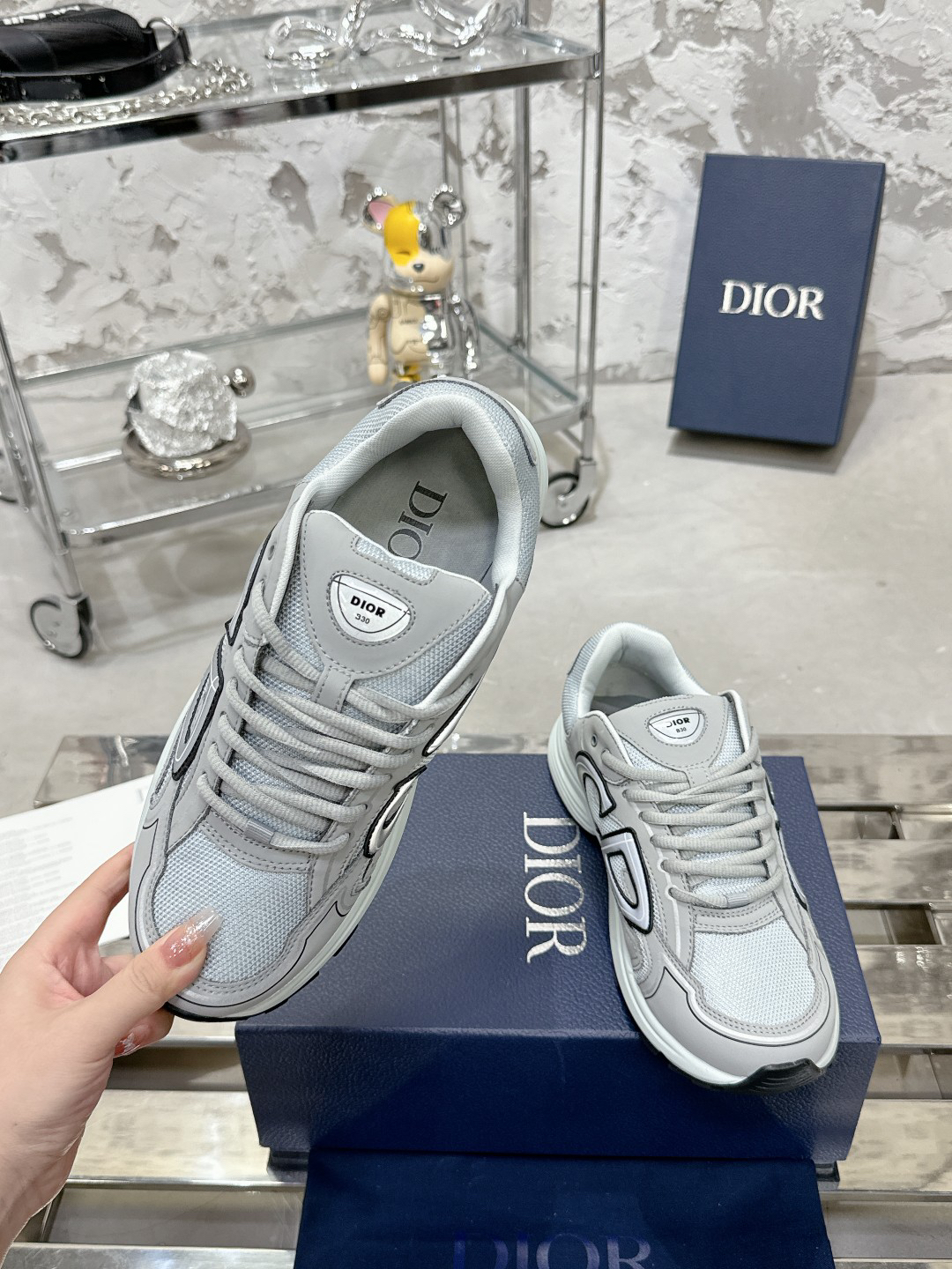 Dior B30 Reflective Dad Sneakers Grey