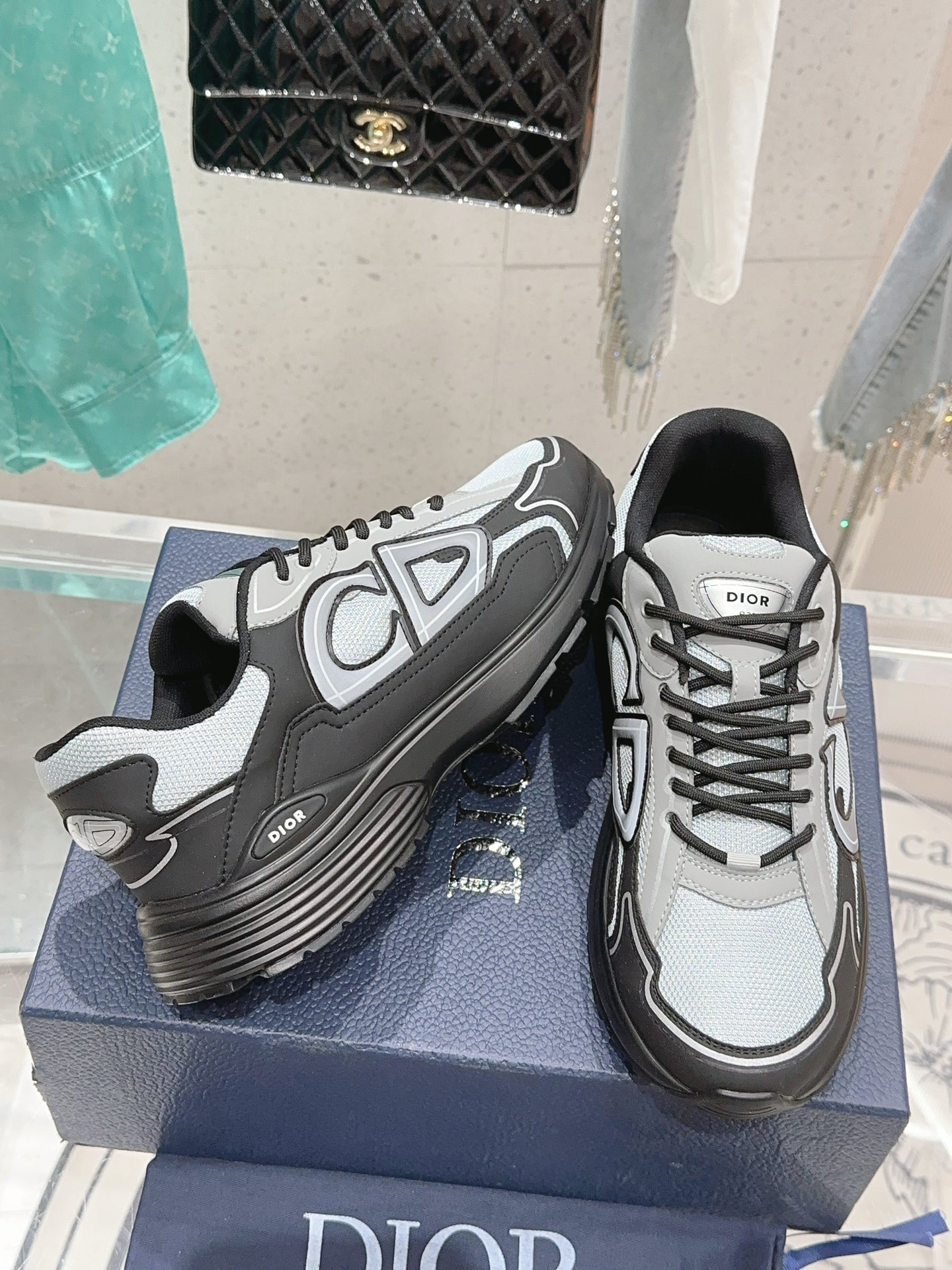 Dior B30 Mesh Sneakers Grey Black