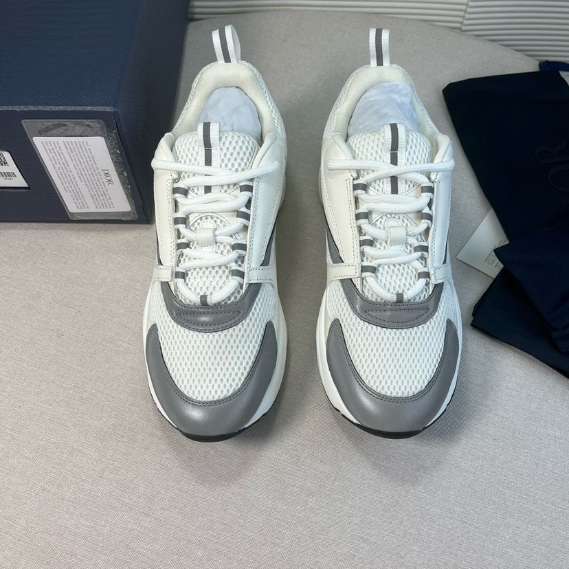 Dior B22 Chunky Runner Sneakers White/Grey