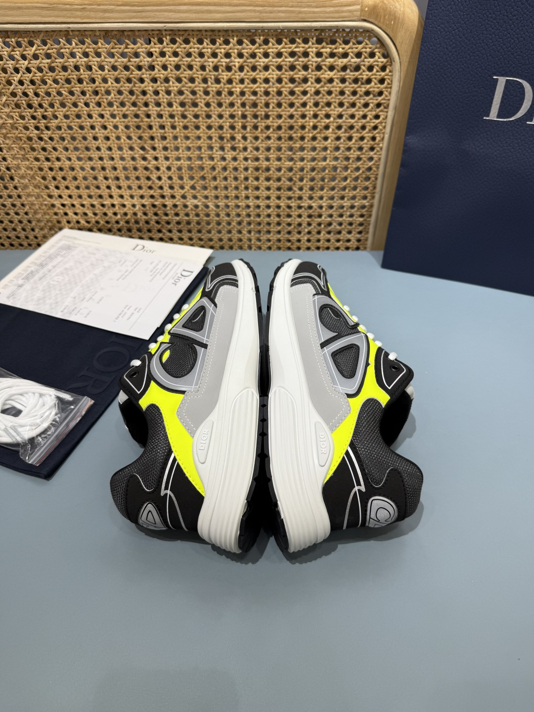 Dior B30 Countdown Sneakers Black/Neon Yellow
