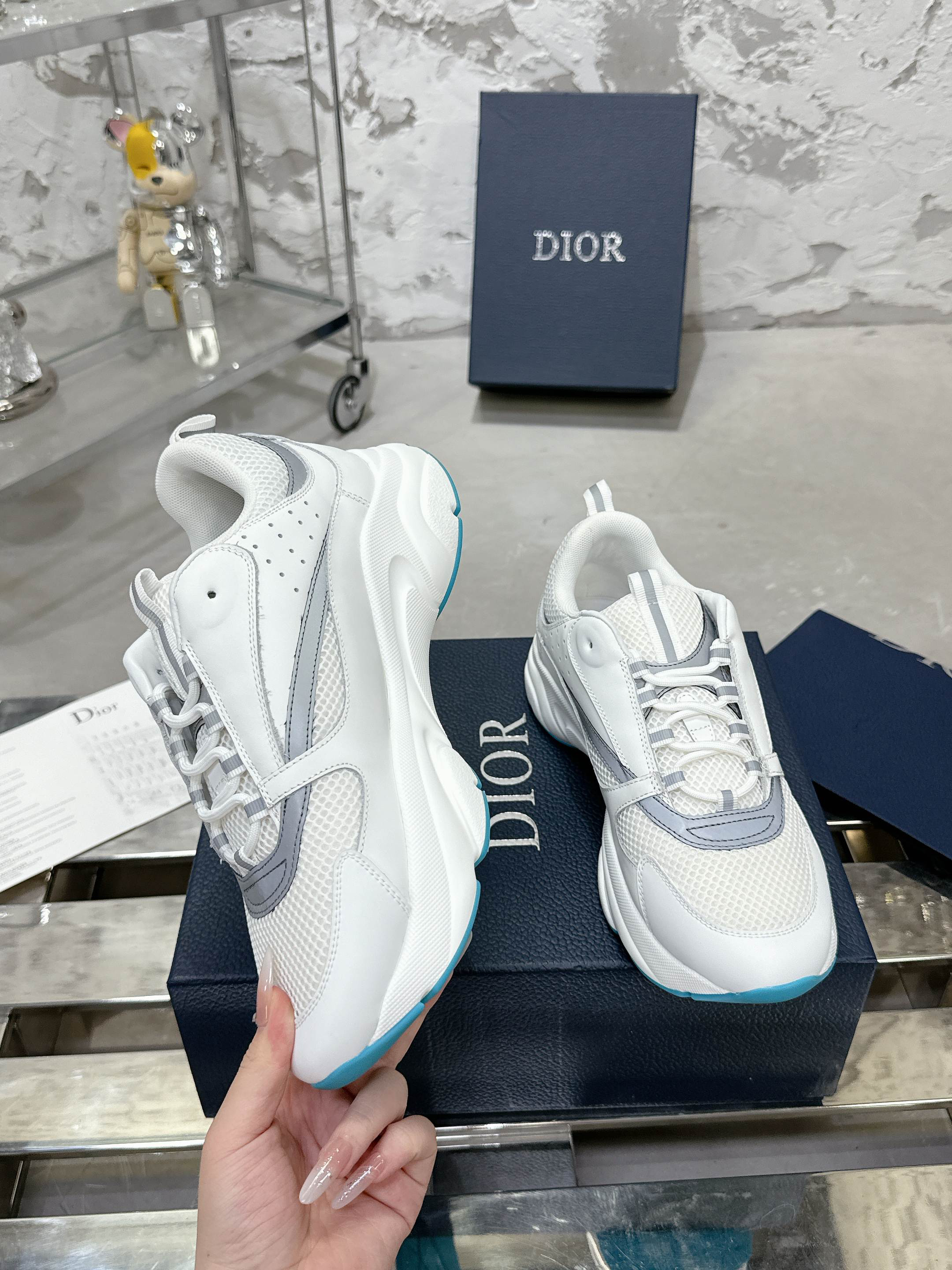 Dior B22 Mesh Sneakers White