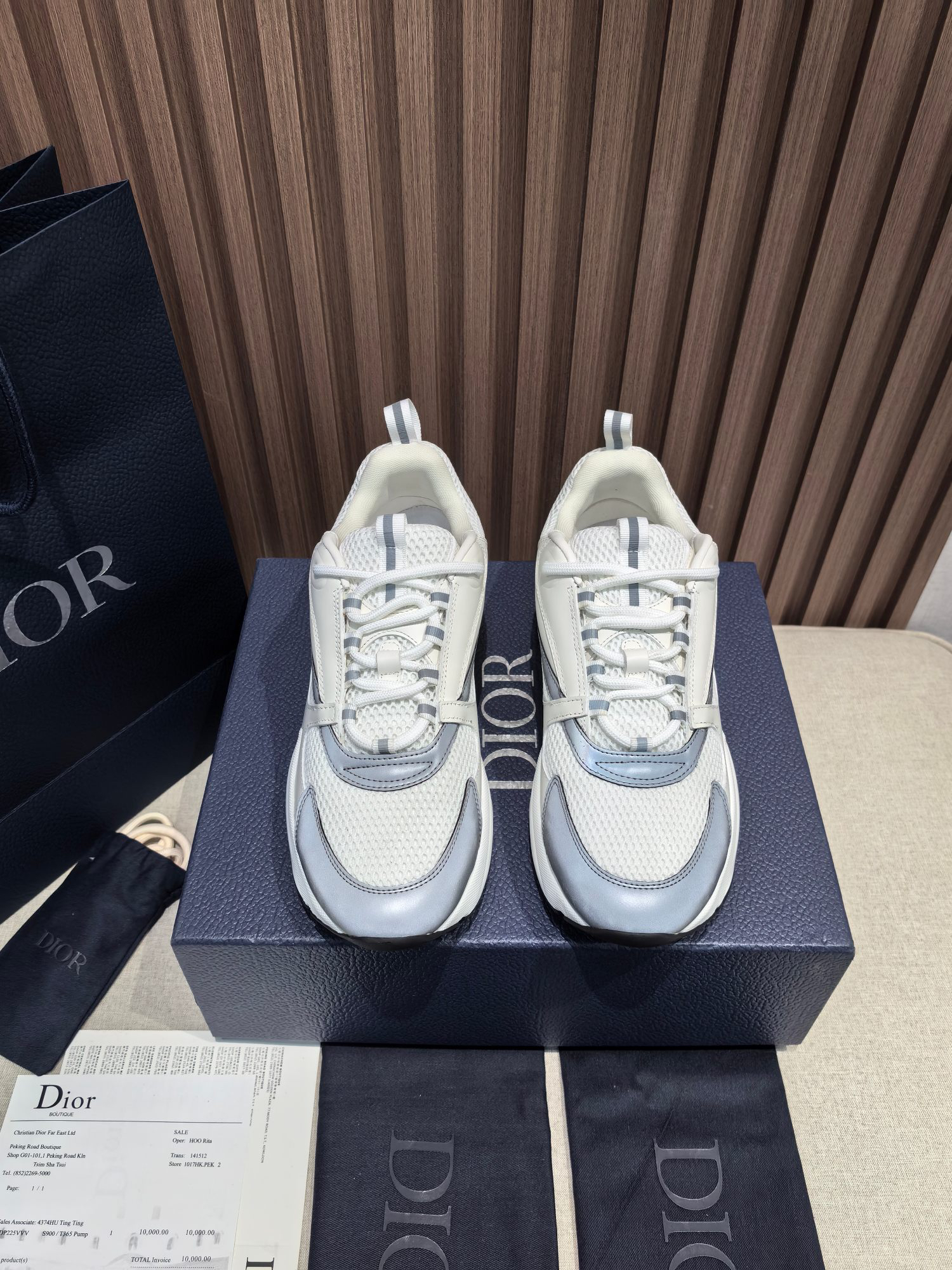 Dior B22 Low-Top Sneakers White/Grey