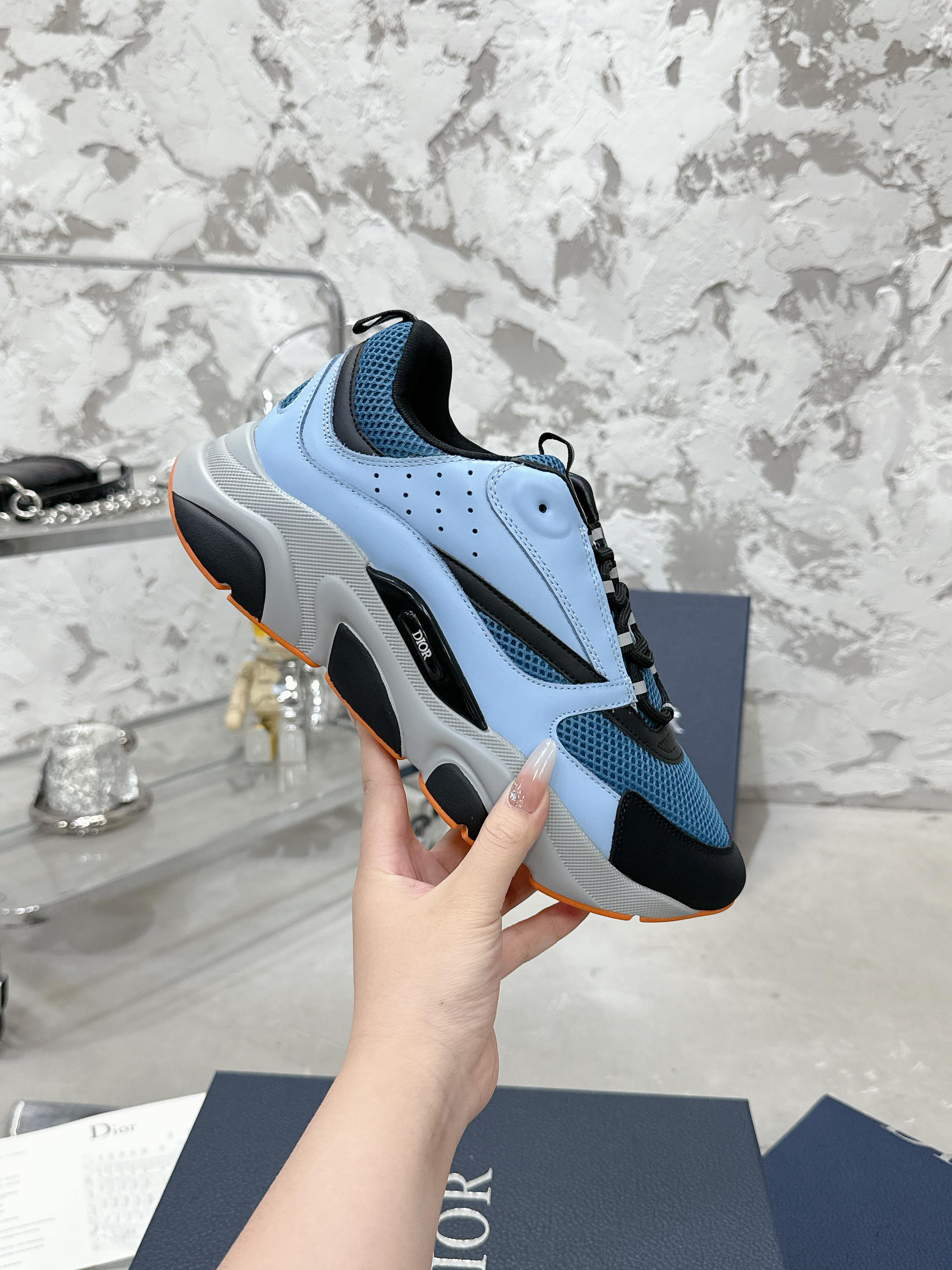 Dior B22 Mesh Sneakers Sky Blue