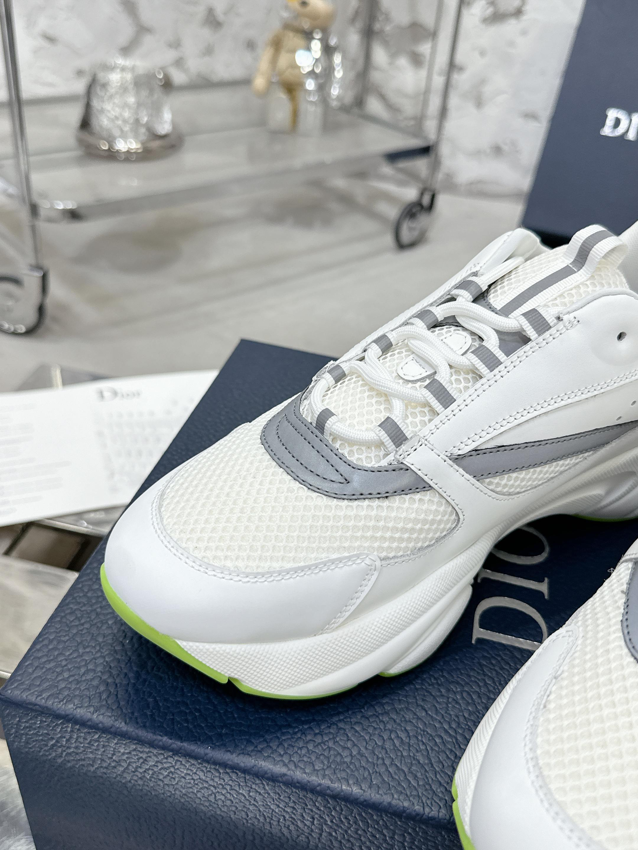 Dior B22 Mesh Lifestyle Sneakers White/Grey