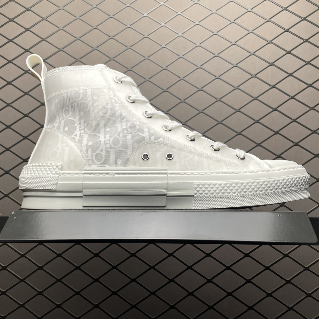 Dior B23 Oblique High-Top Sneakers White