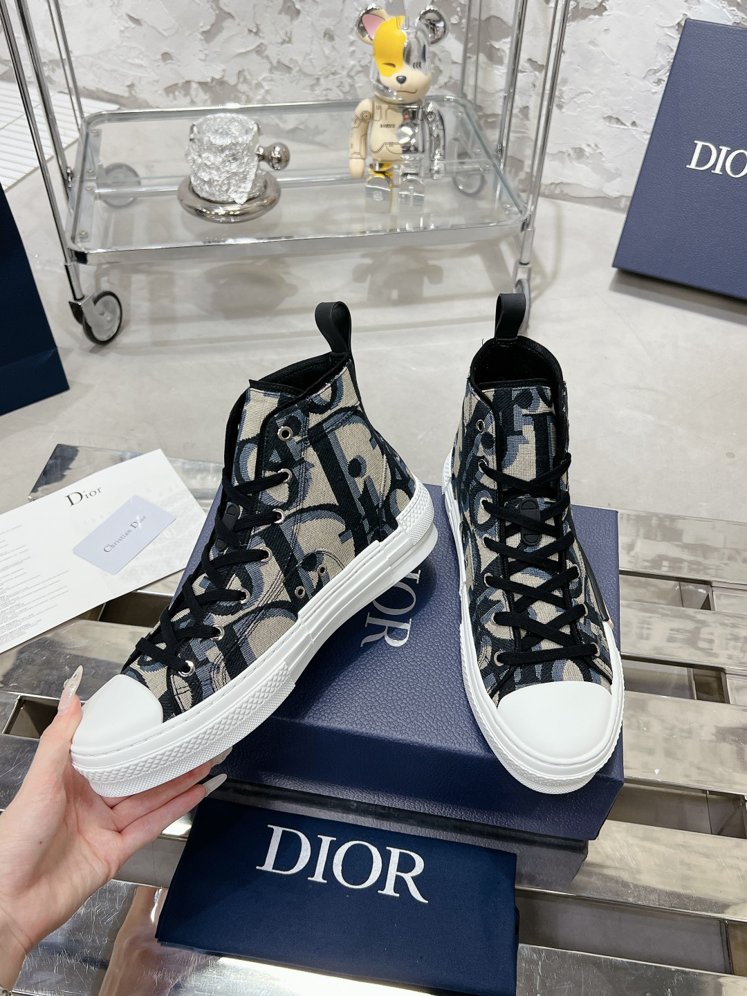 Dior B23 Oblique High-Top Sneakers Multicolor