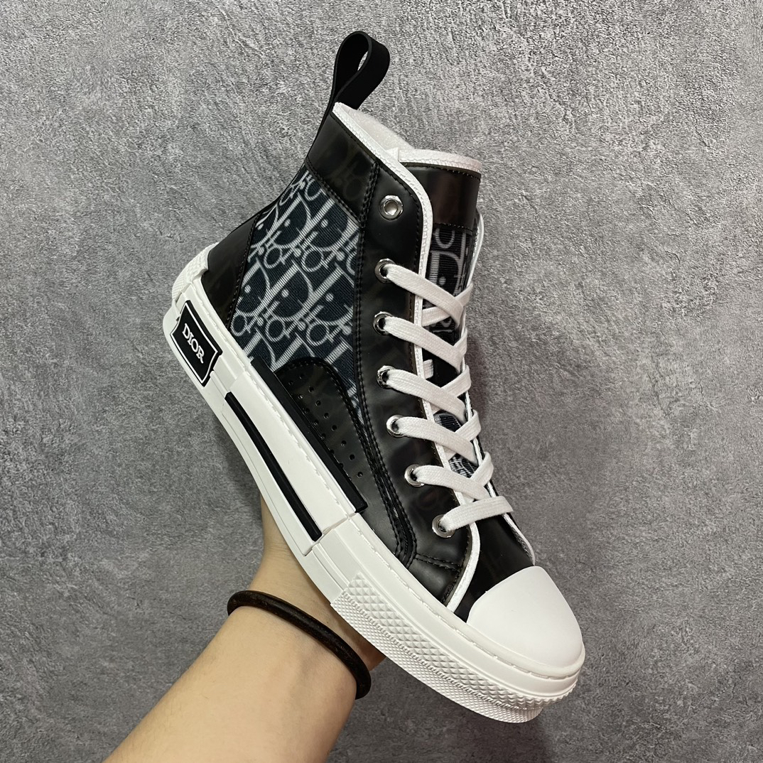 Dior B23 Oblique High-Top Sneakers Black/White