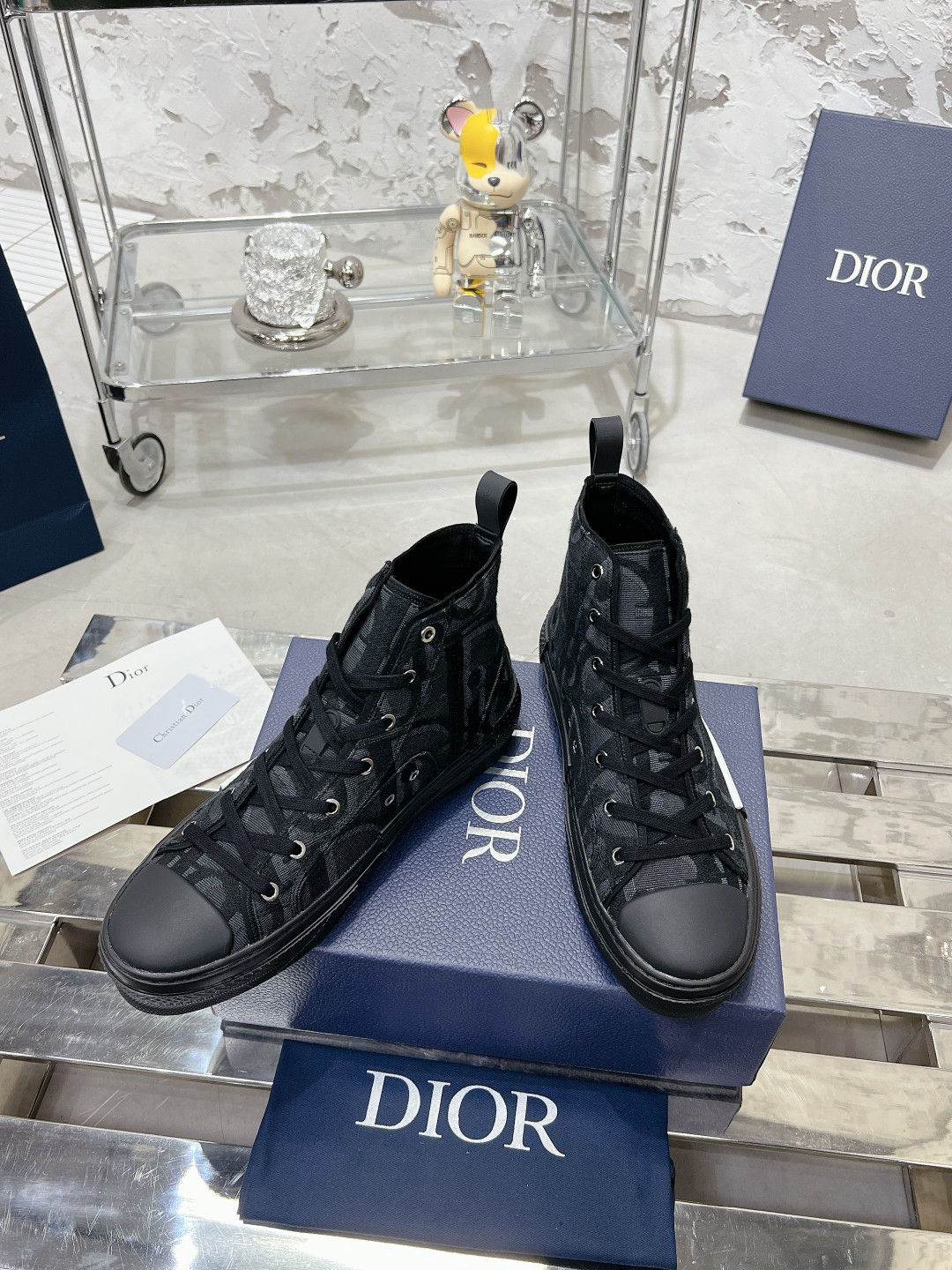 Dior B23 Oblique High-Top Sneakers Black