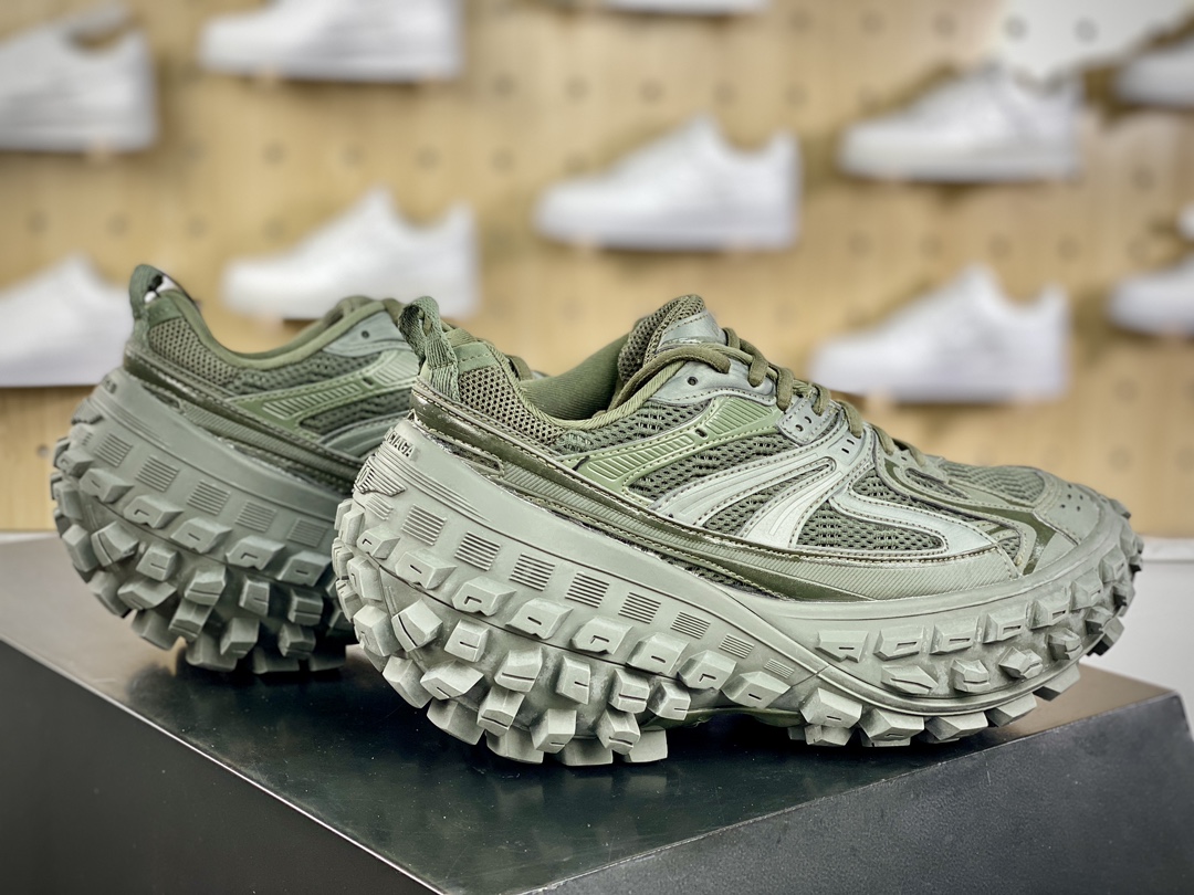 Balenciaga Defender Platform Sneakers Army Green
