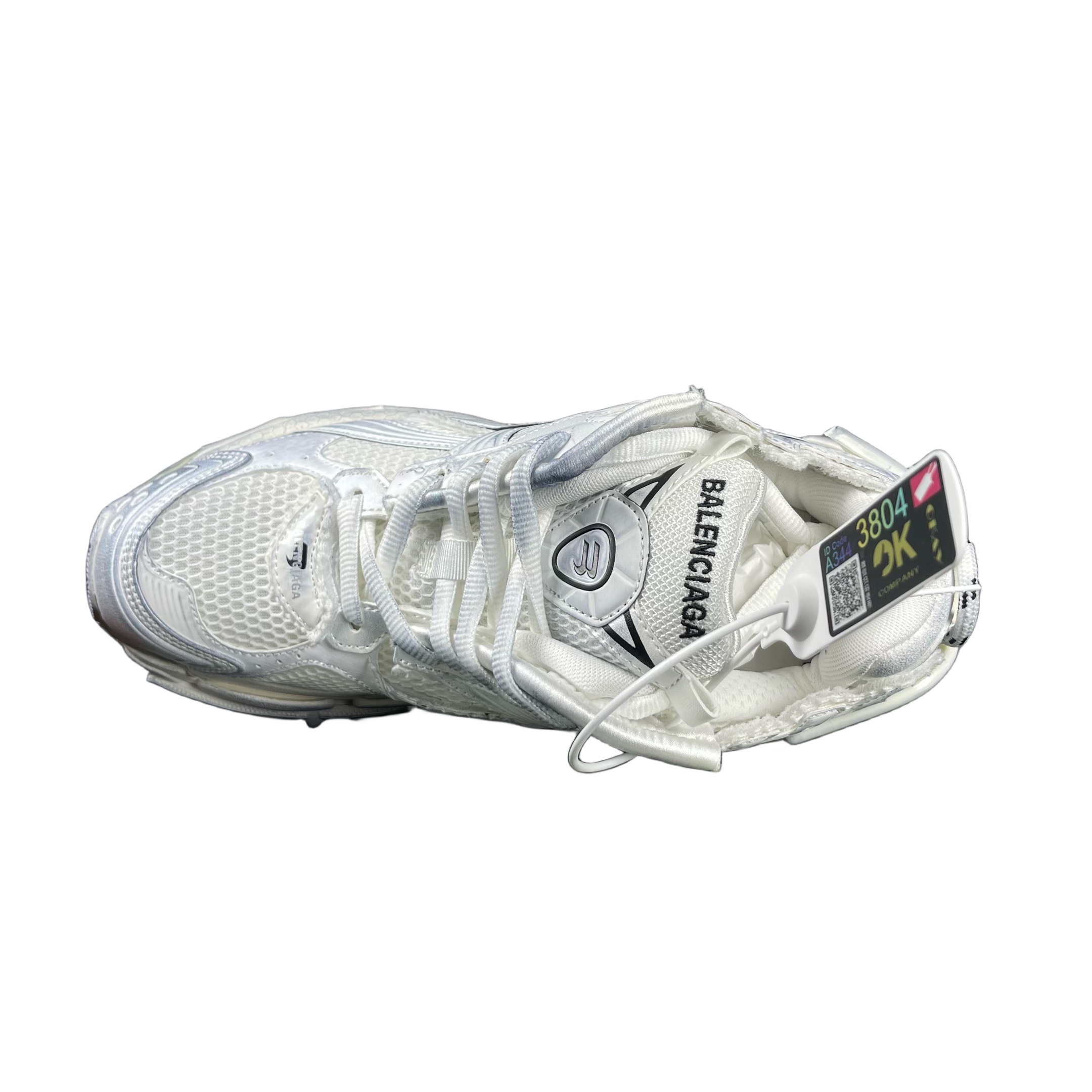 Balenciaga Runner Distressed Dad Sneakers Silver/White