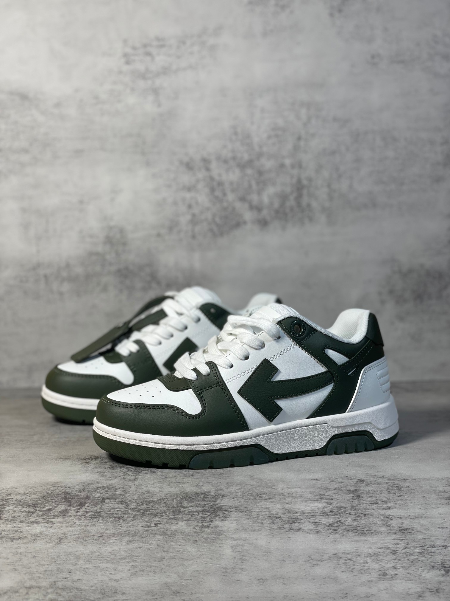 Off-White Out Of Office Low Sneakers Dark Green/White
