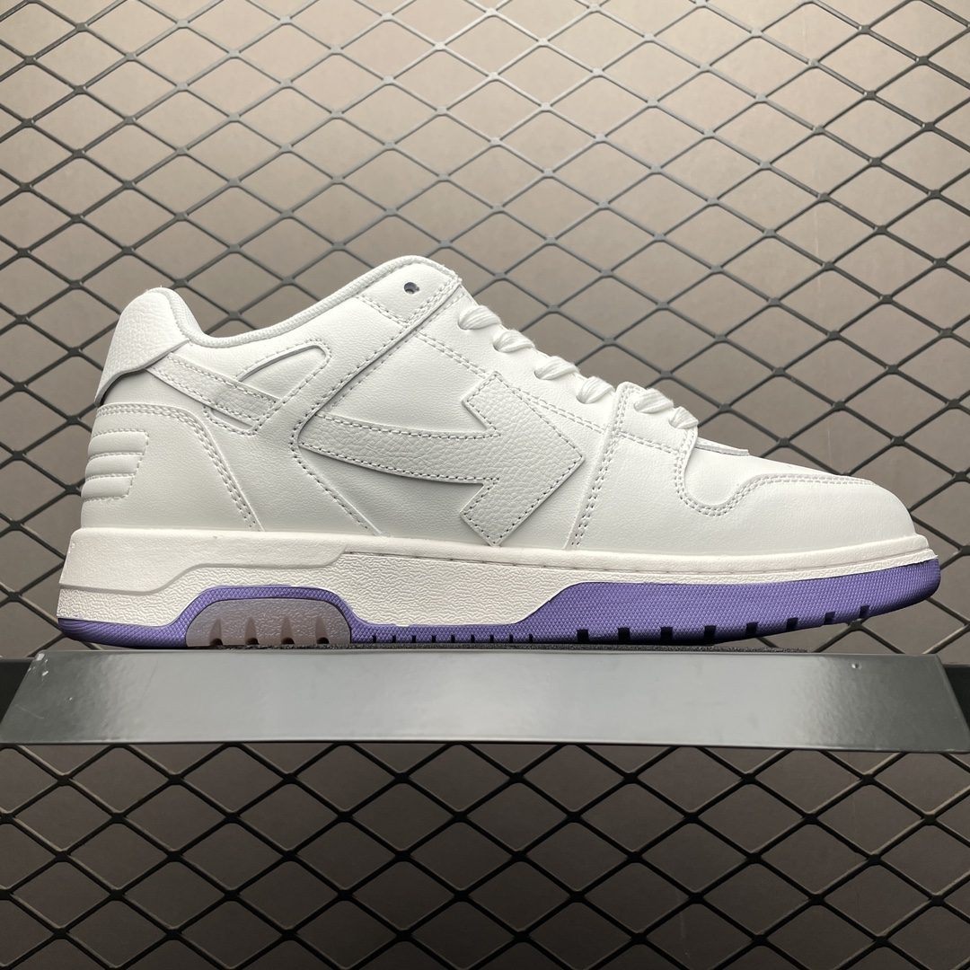 Off-White Out of Office Low-Top Leather Sneakers White/Purple