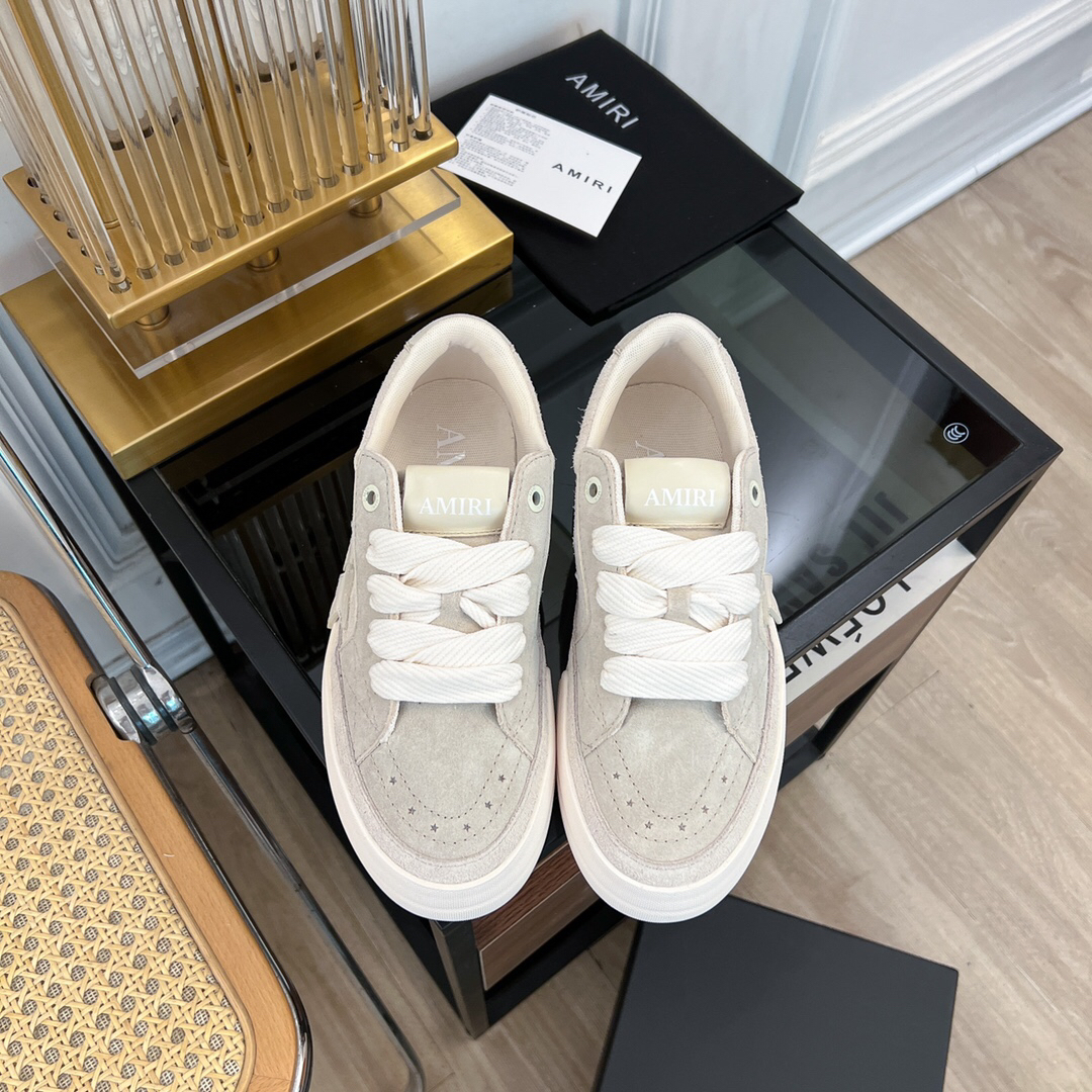 Amiri Star-Panel Low-Top Sneakers Beige