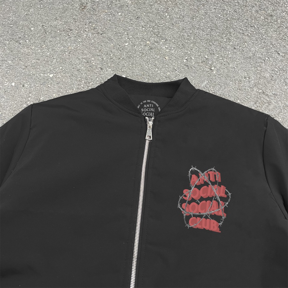 Anti Social Social Club 3D Thorn Bomber Jacket Black