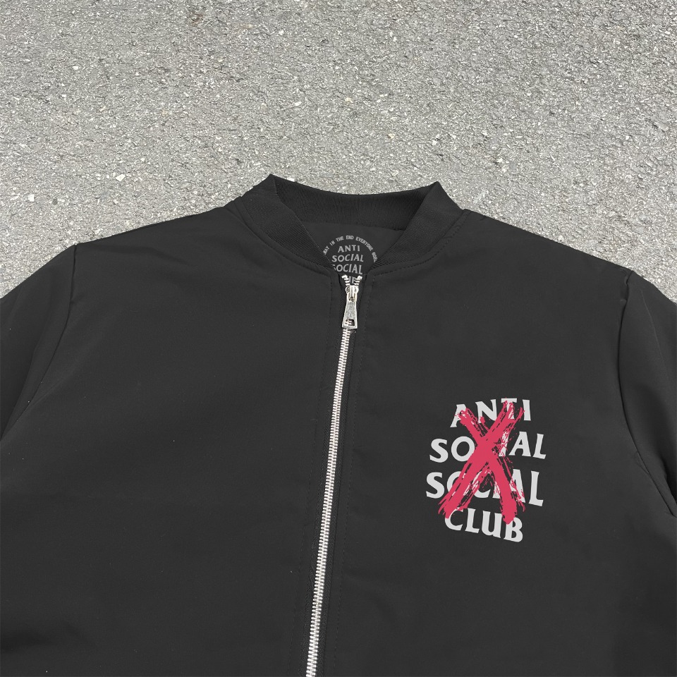 Anti Social Social Club Puffer Bomber Jacket Black
