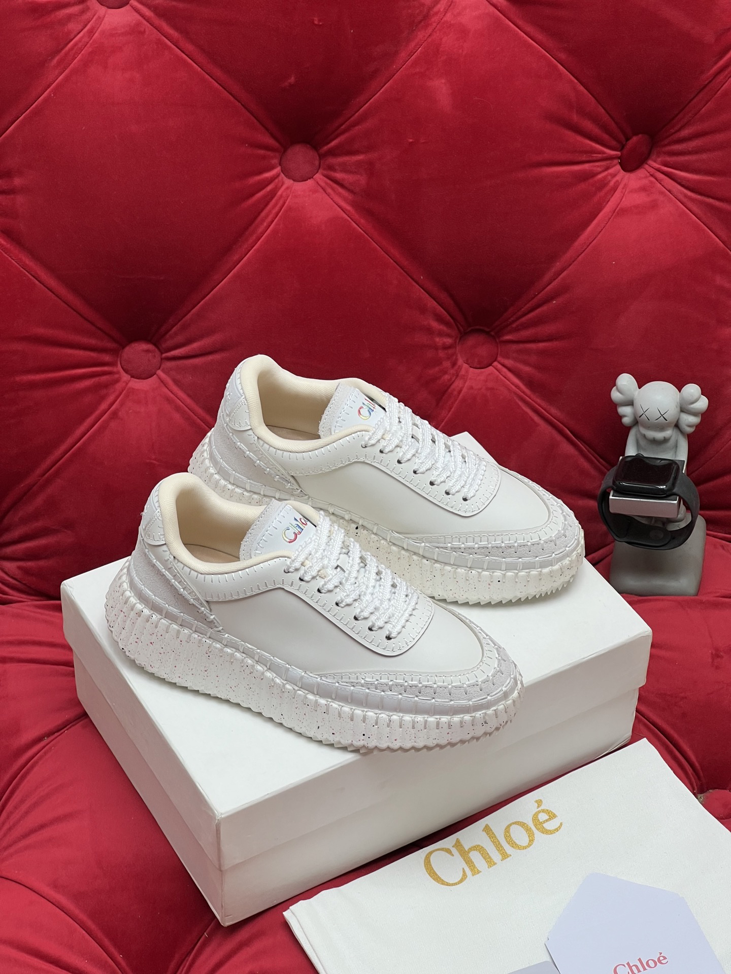 Chloe Chunky Low-Top Sneakers White