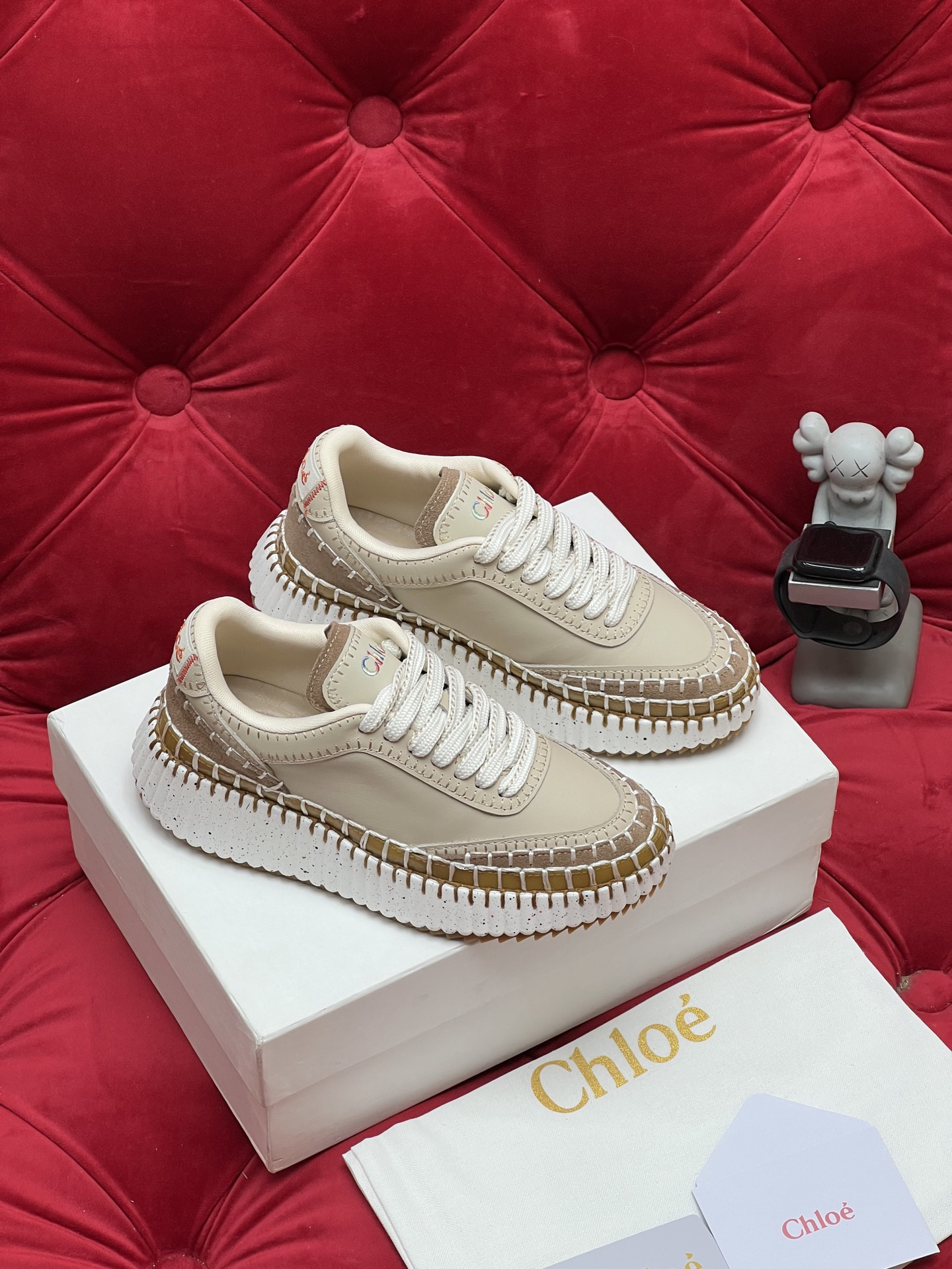 Chloe Chunky Casual Sneakers Beige