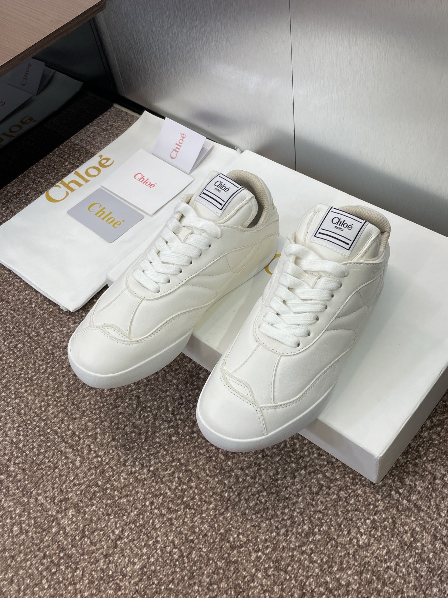 Chloe Runway Retro Trainers White