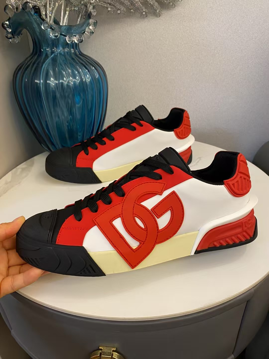 Dolce & Gabbana Leather Sport Sneakers Red