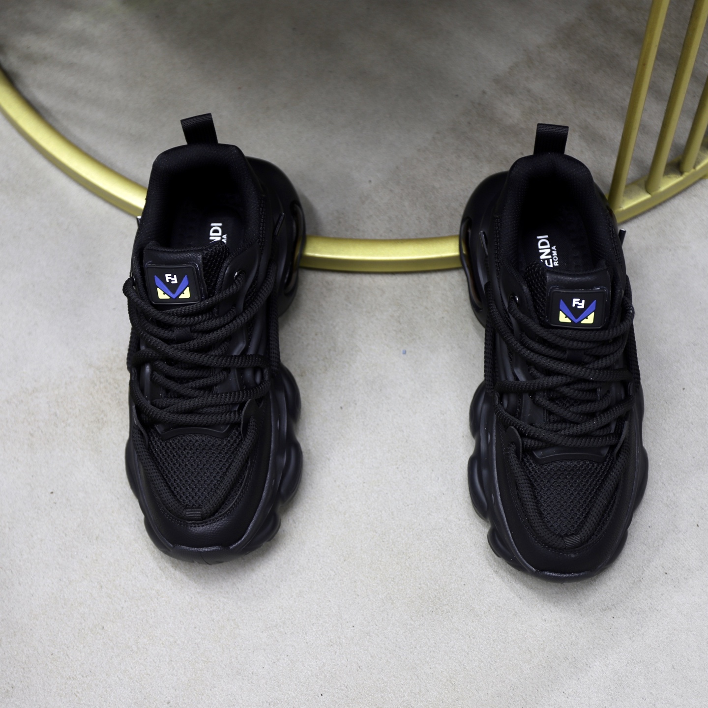 Fendi Breathable Chunky Sneakers Black
