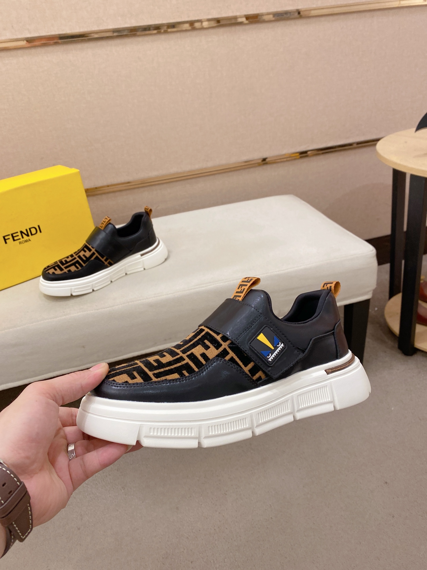 Fendi FF Slip-On Sneakers Black
