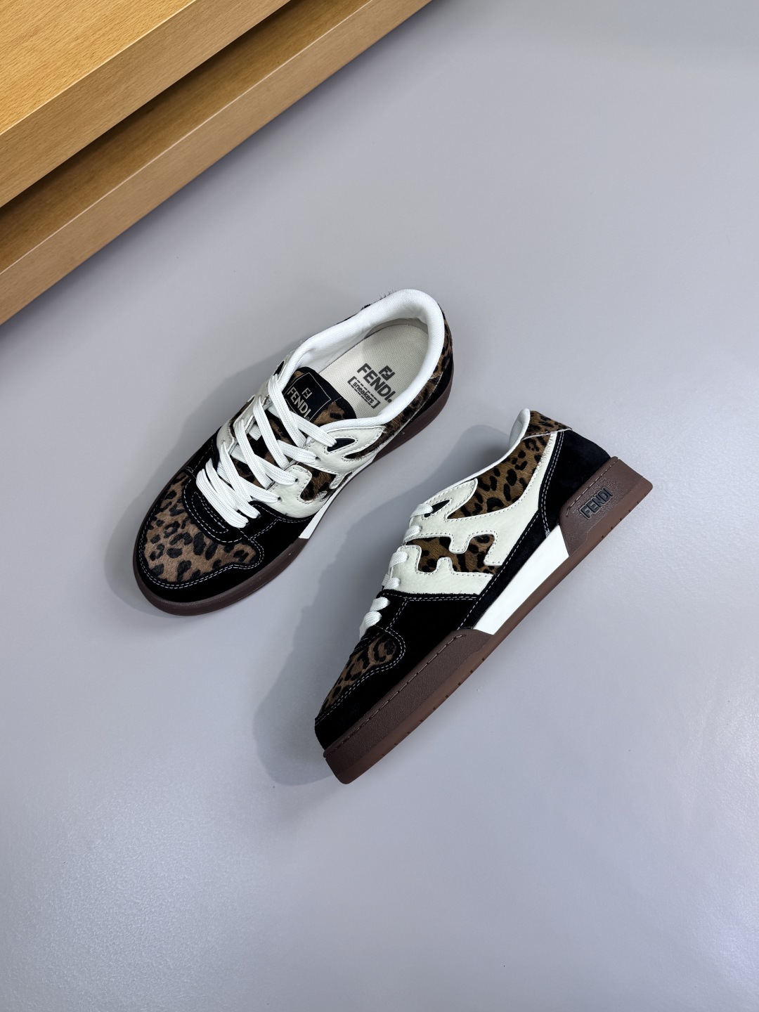 Fendi Leopard Haircalf Sneakers Multicolor