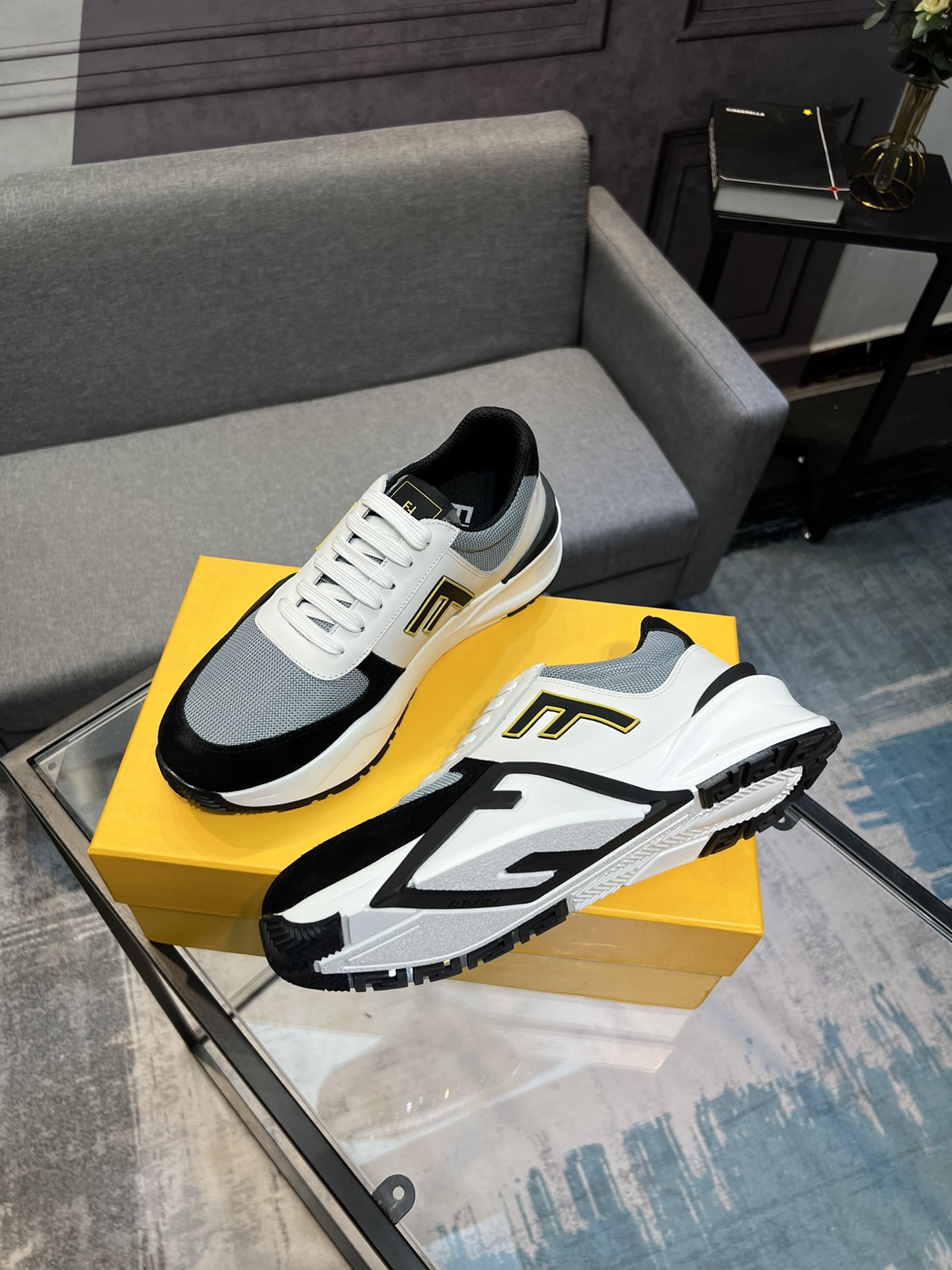 Fendi FF Canvas Sneakers Black