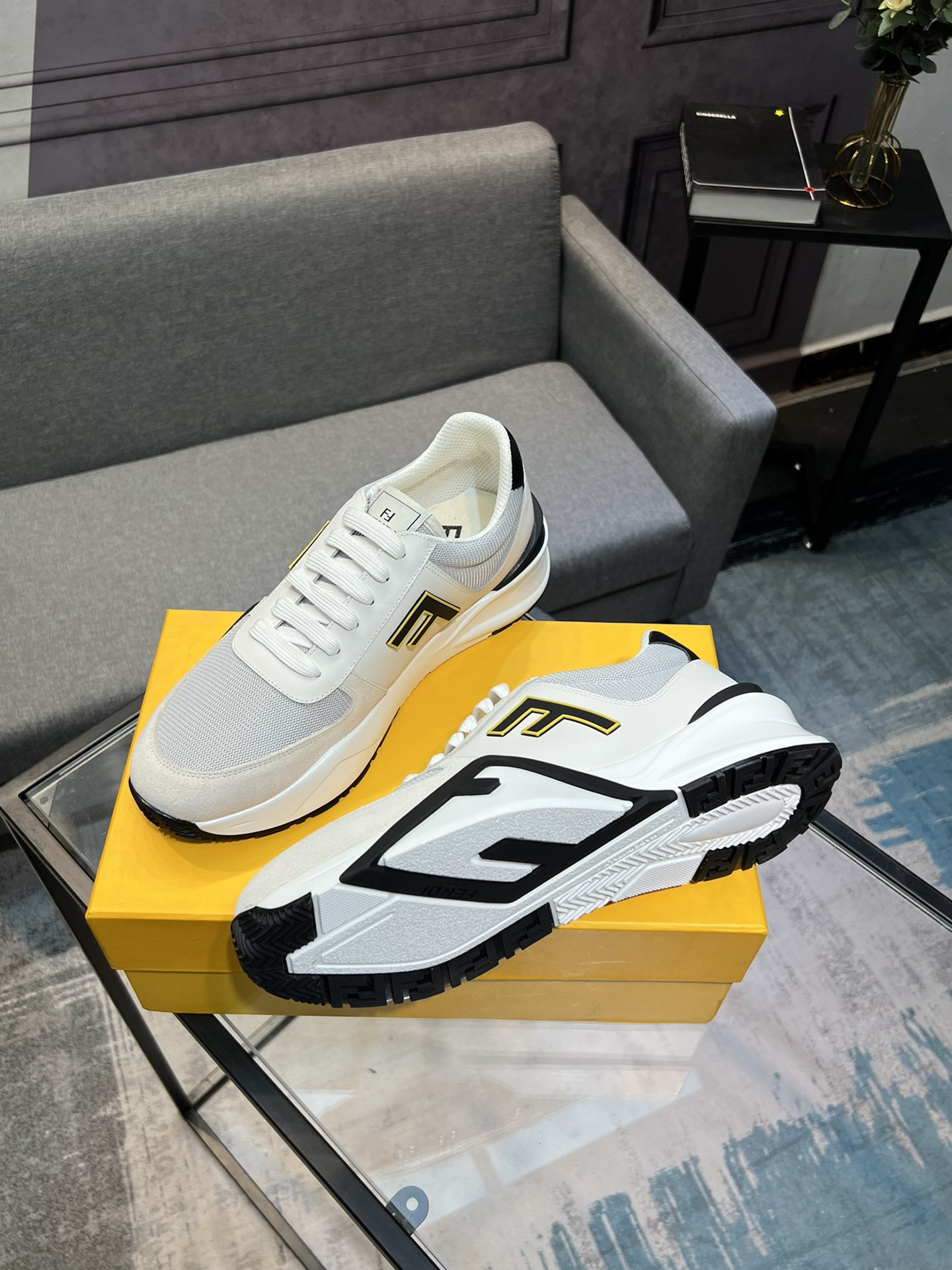 Fendi FF Logo Mesh Sneakers White