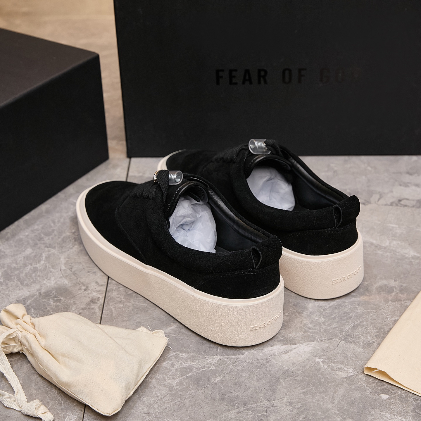 Fear of God FOG 101 Suede Skate Sneakers Black