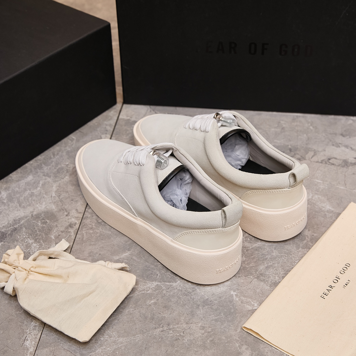Fear of God FOG 101 Suede Skate Shoes Light Grey