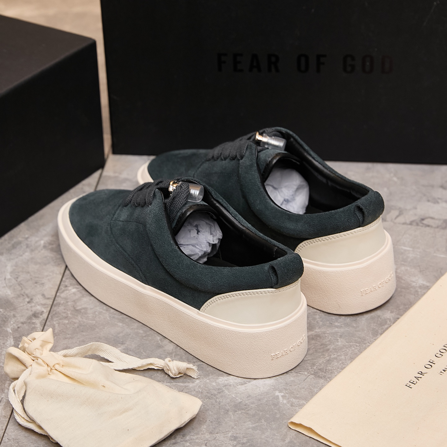 Fear of God FOG 101 Suede Skate Sneakers Dark Green