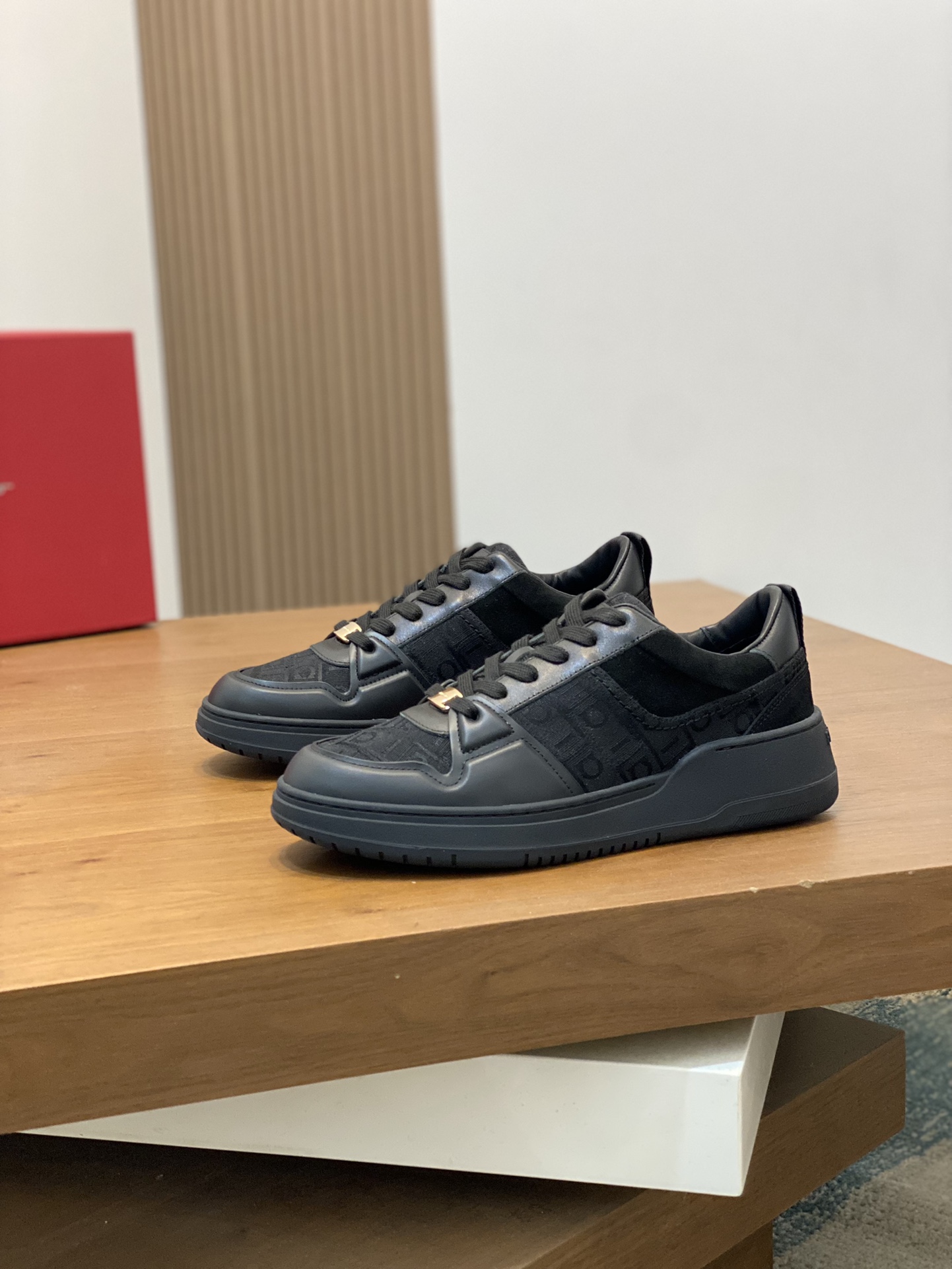 Ferragamo Napa Leather Sneakers Black